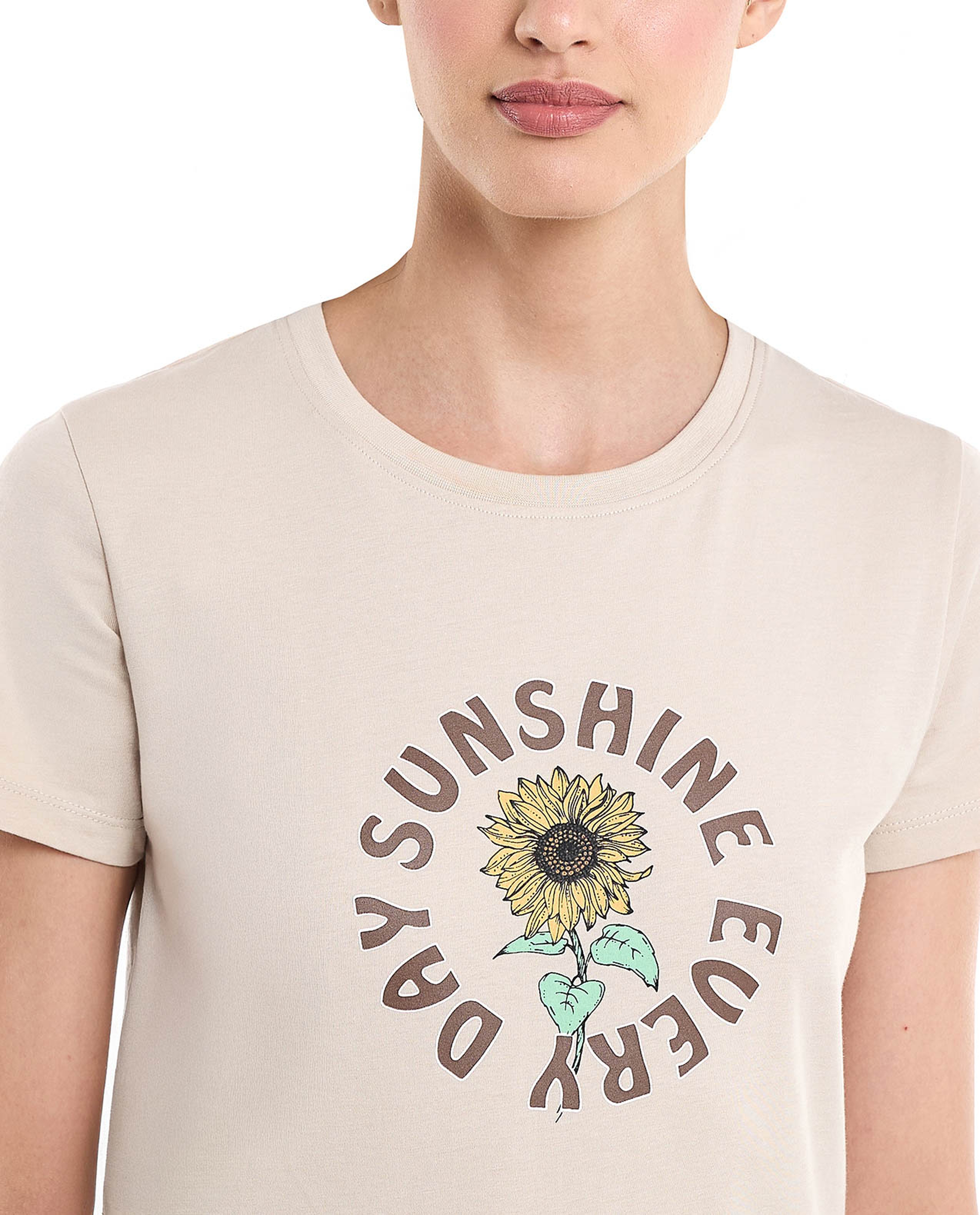 Printed T-Shirt with Crew Neck and Short Sleeves