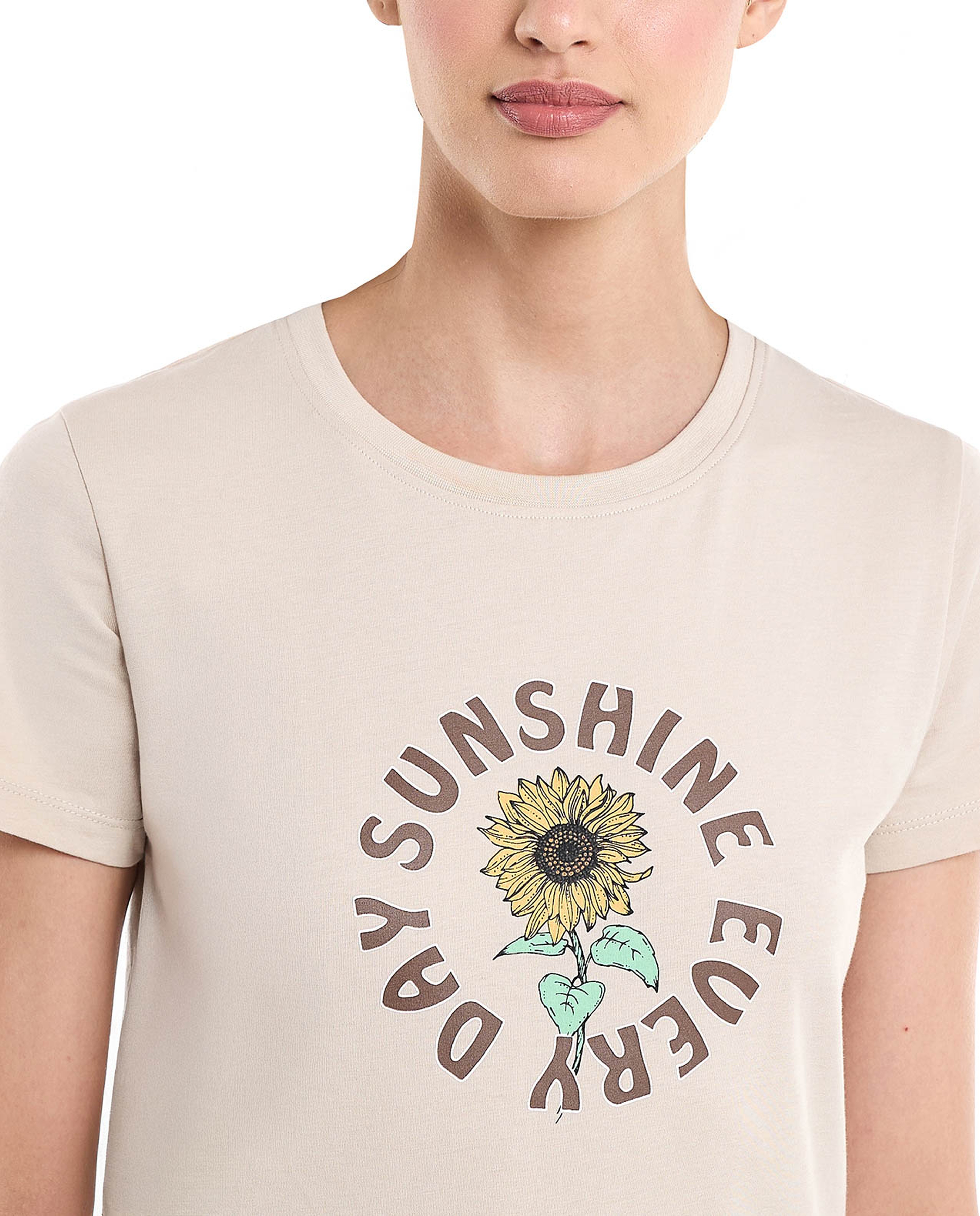 Printed T-Shirt with Crew Neck and Short Sleeves