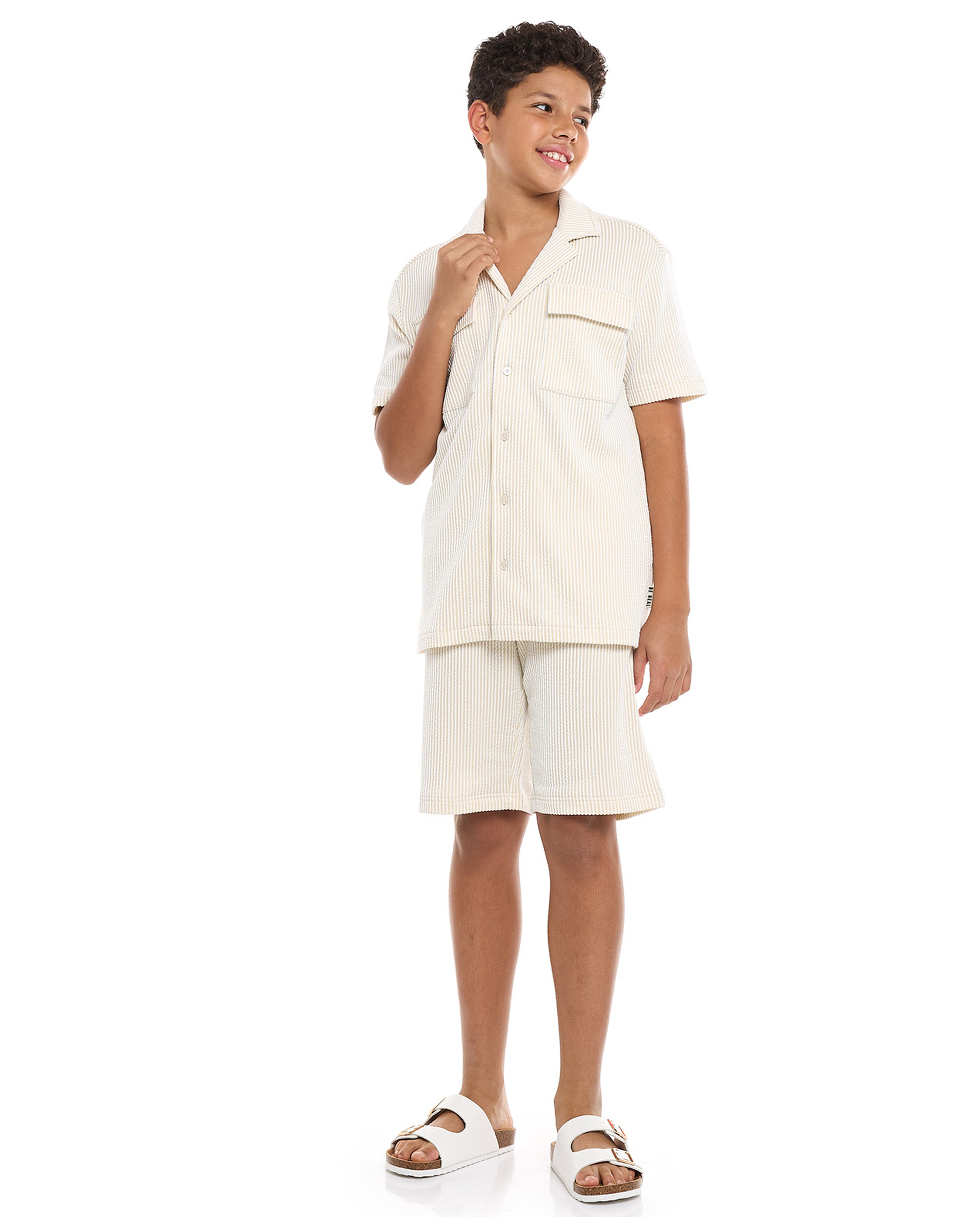 Striped Shirt and Shorts Set