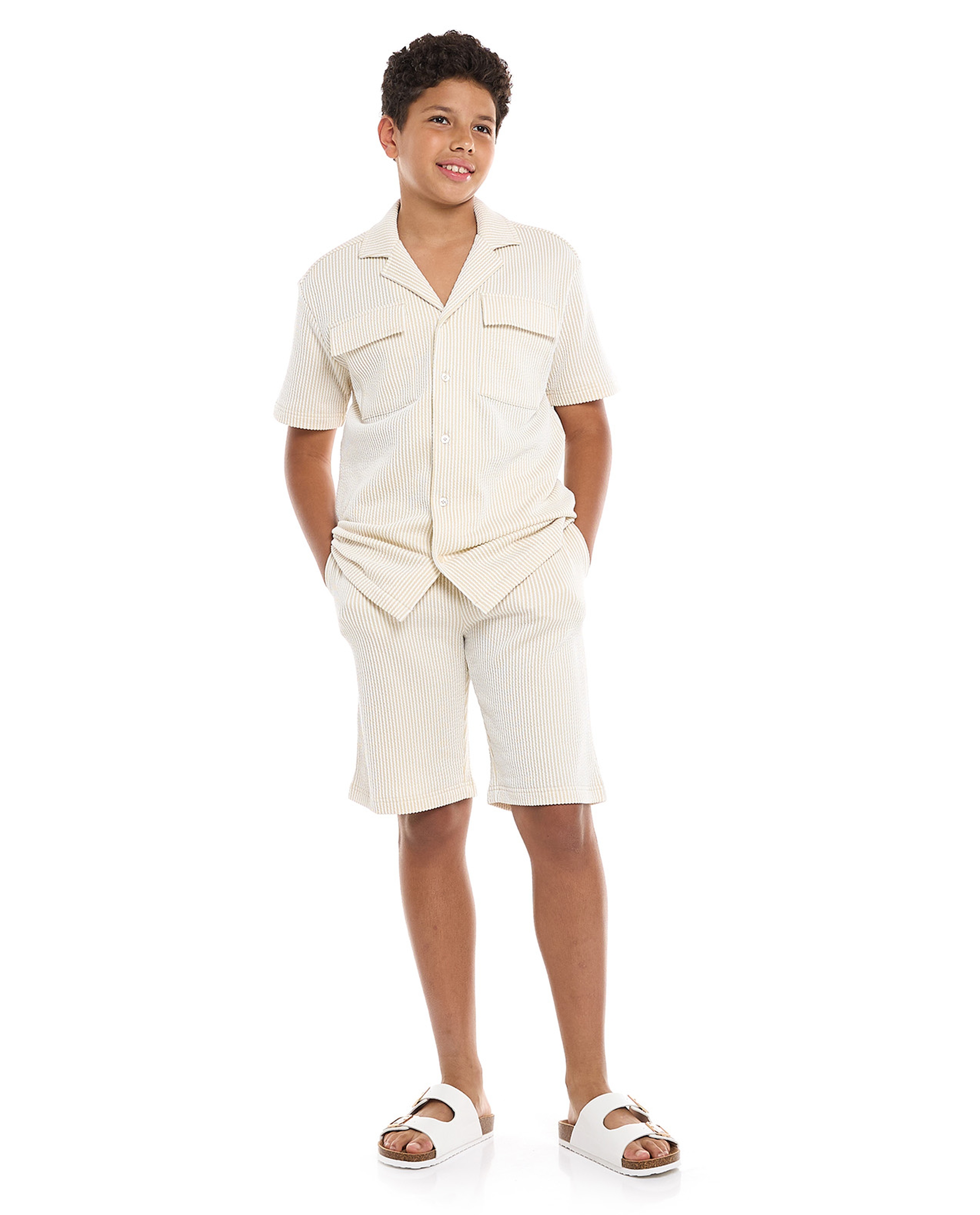 Striped Shirt and Shorts Set