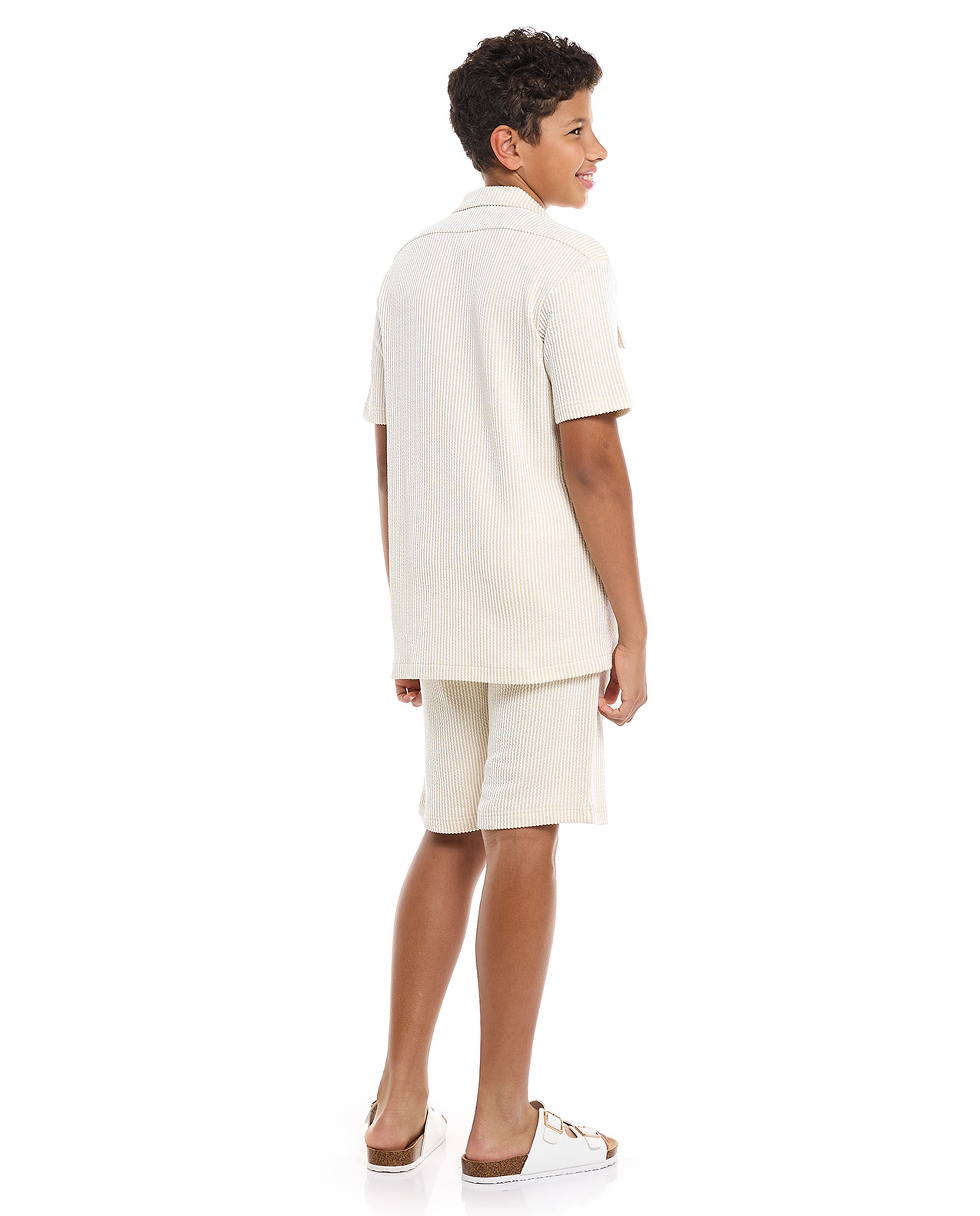 Striped Shirt and Shorts Set