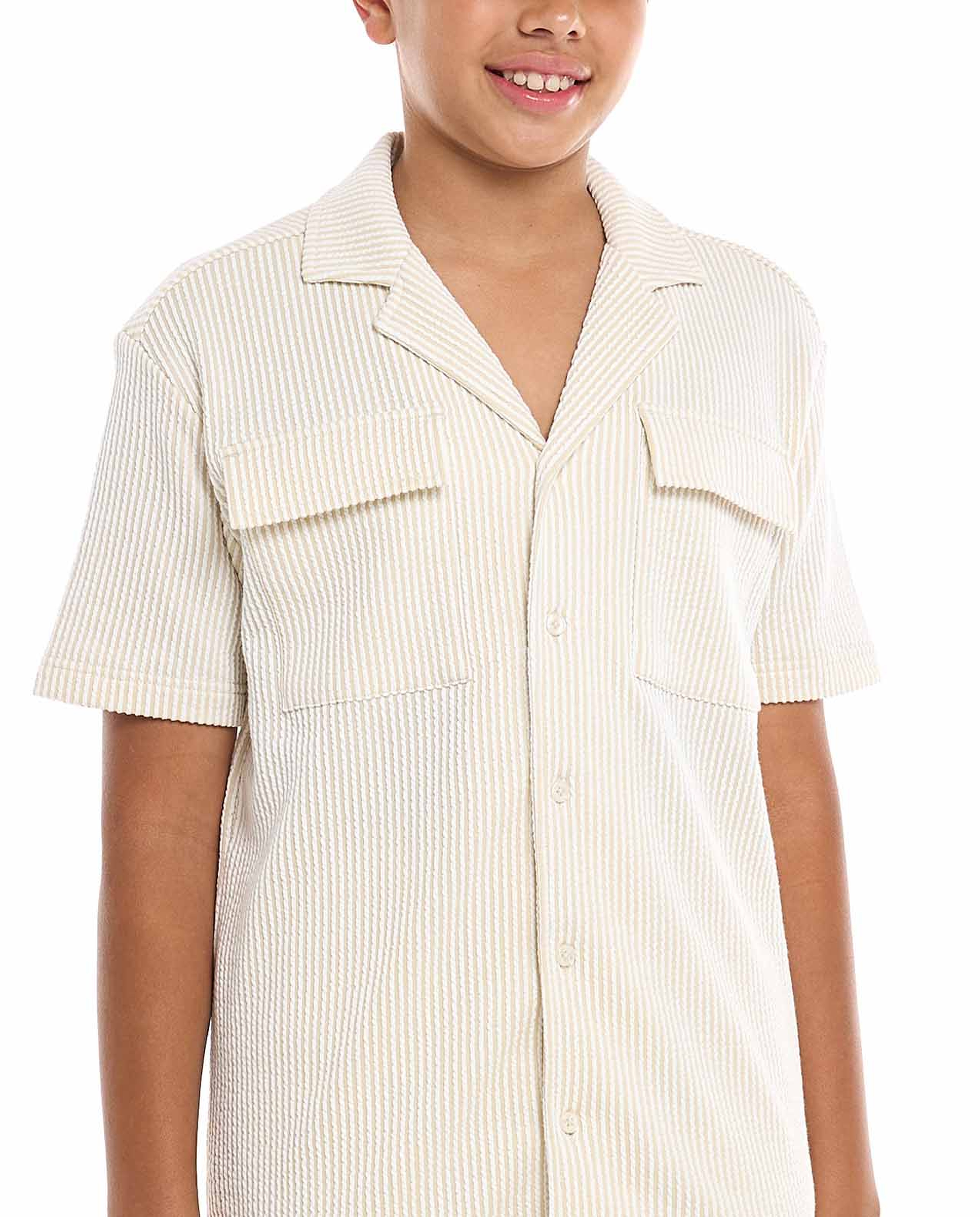 Striped Shirt and Shorts Set