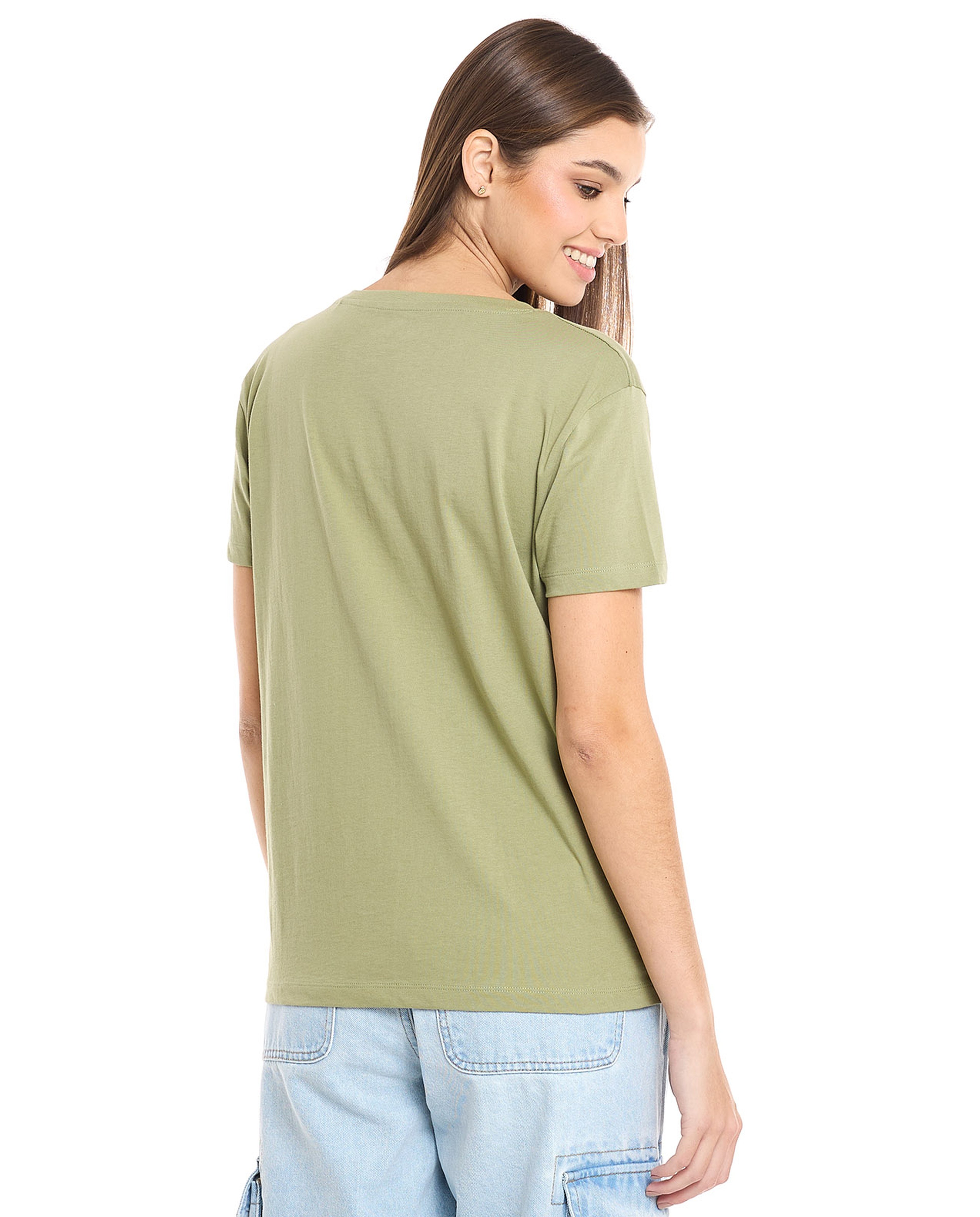 Embellished T-Shirt with Crew Neck and Short Sleeves