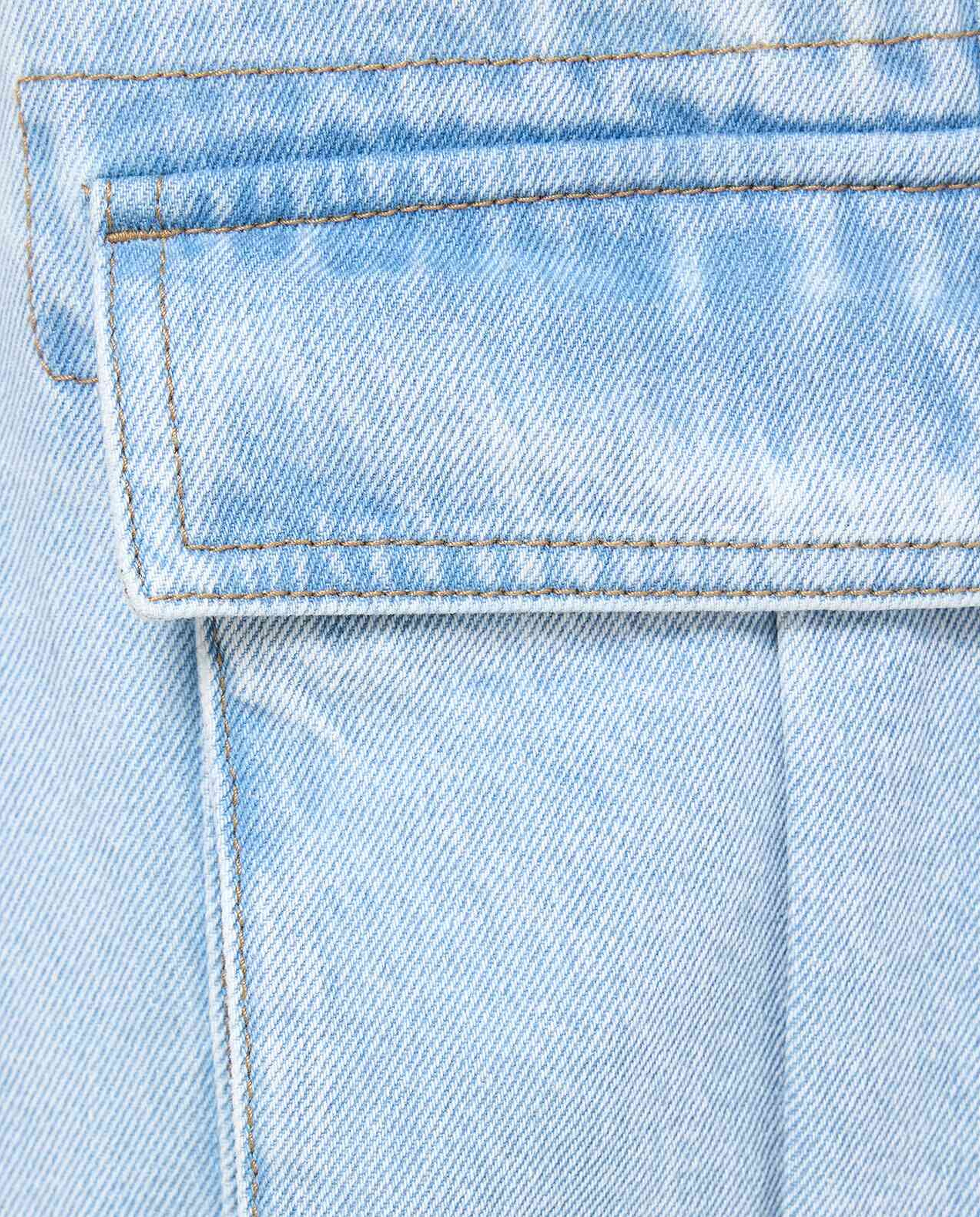 Faded Cargo Jeans with Button Closure