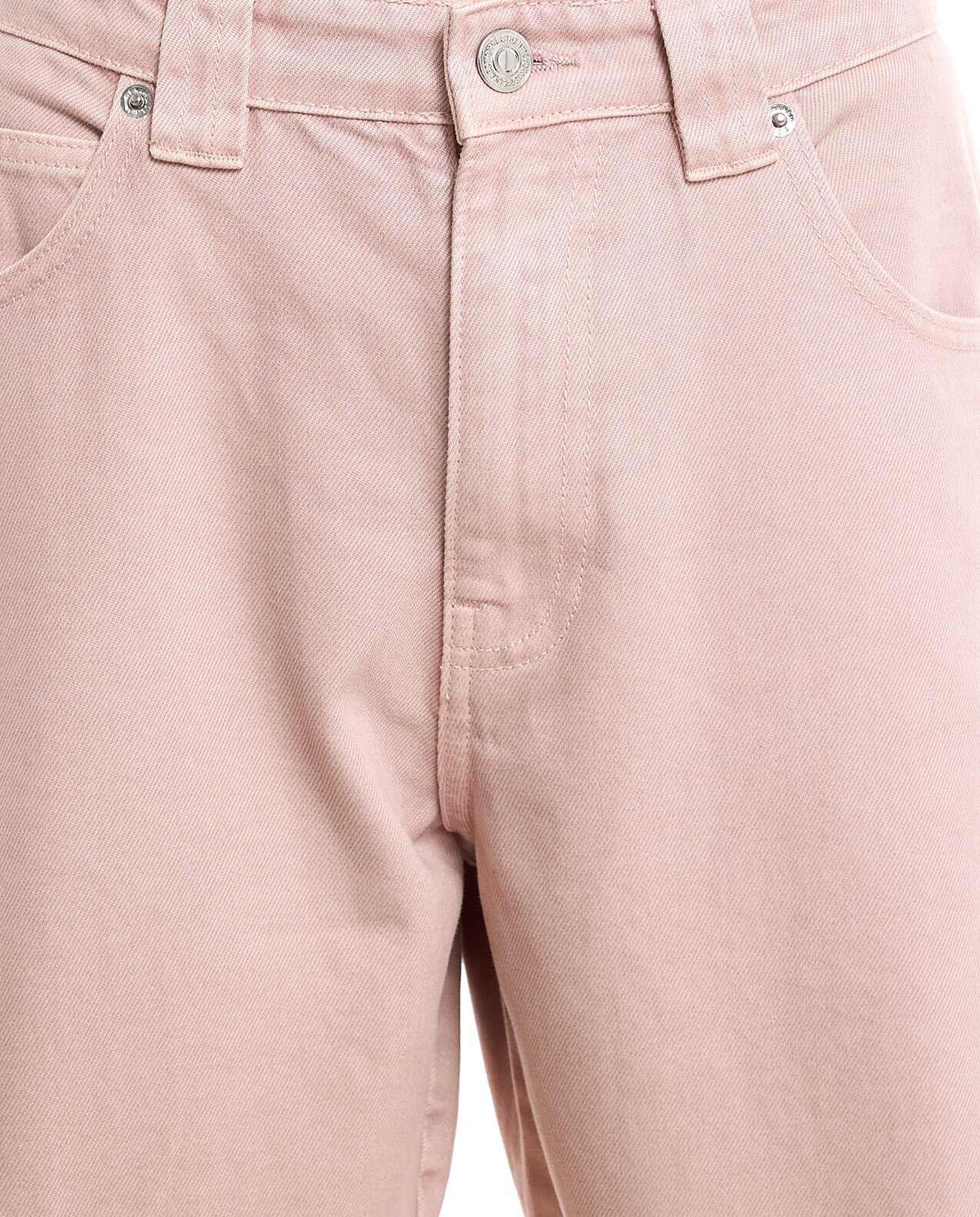 Solid Cropped Jeans with Button Closure