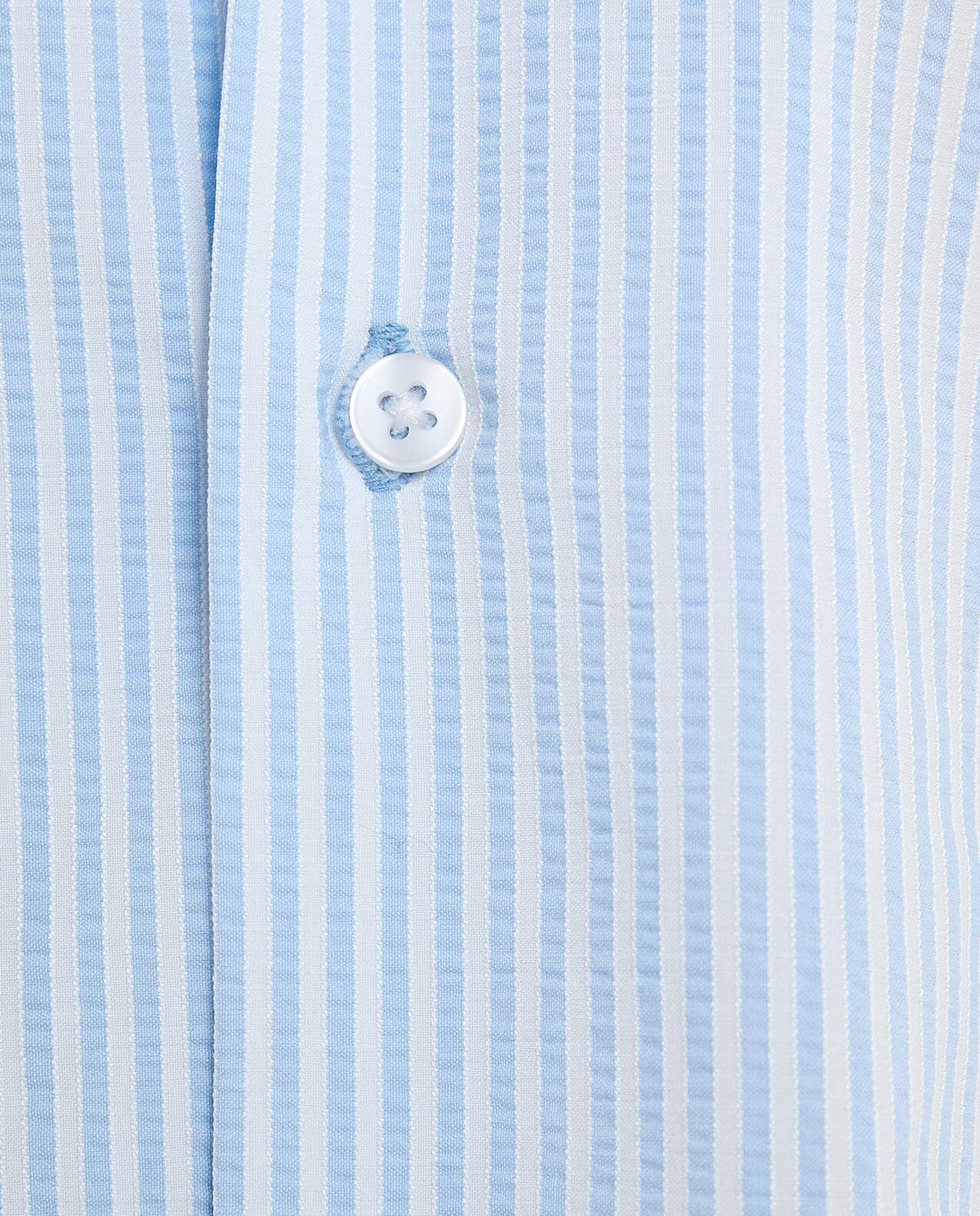 Striped Shirt with Revere Collar and Short Sleeves