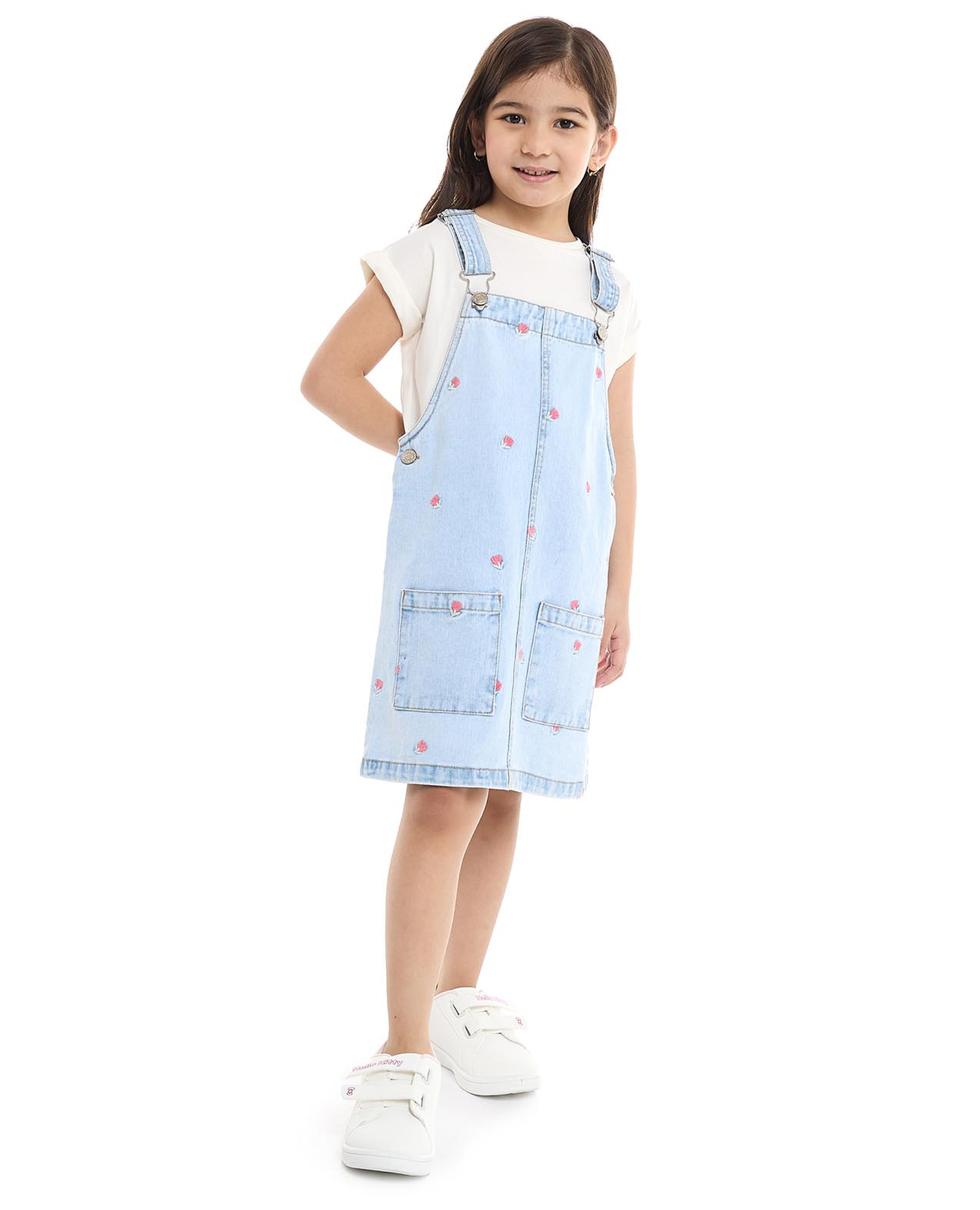 Embroidered Dungaree Dress