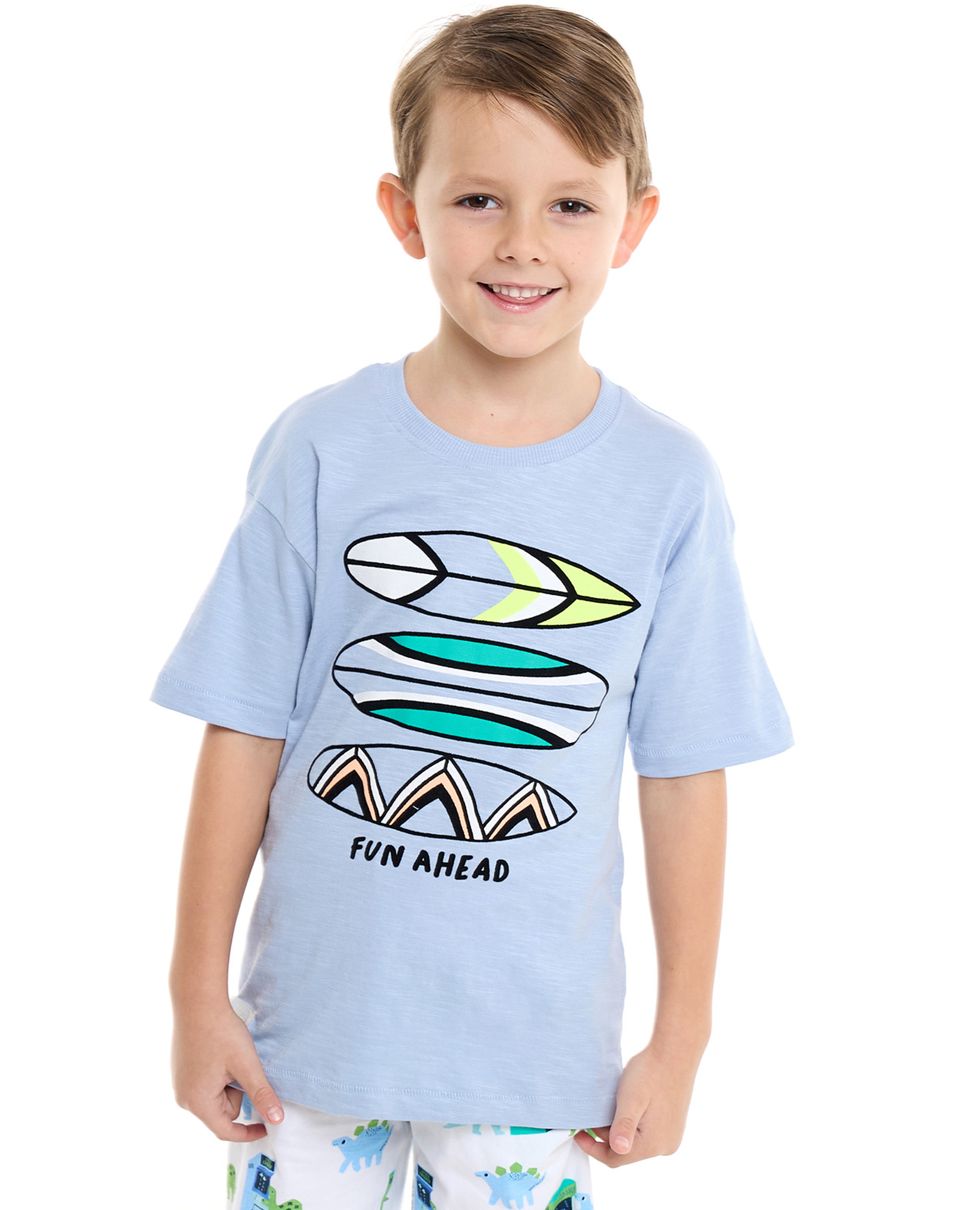 printed t-shirt with crew neck and short sleeves