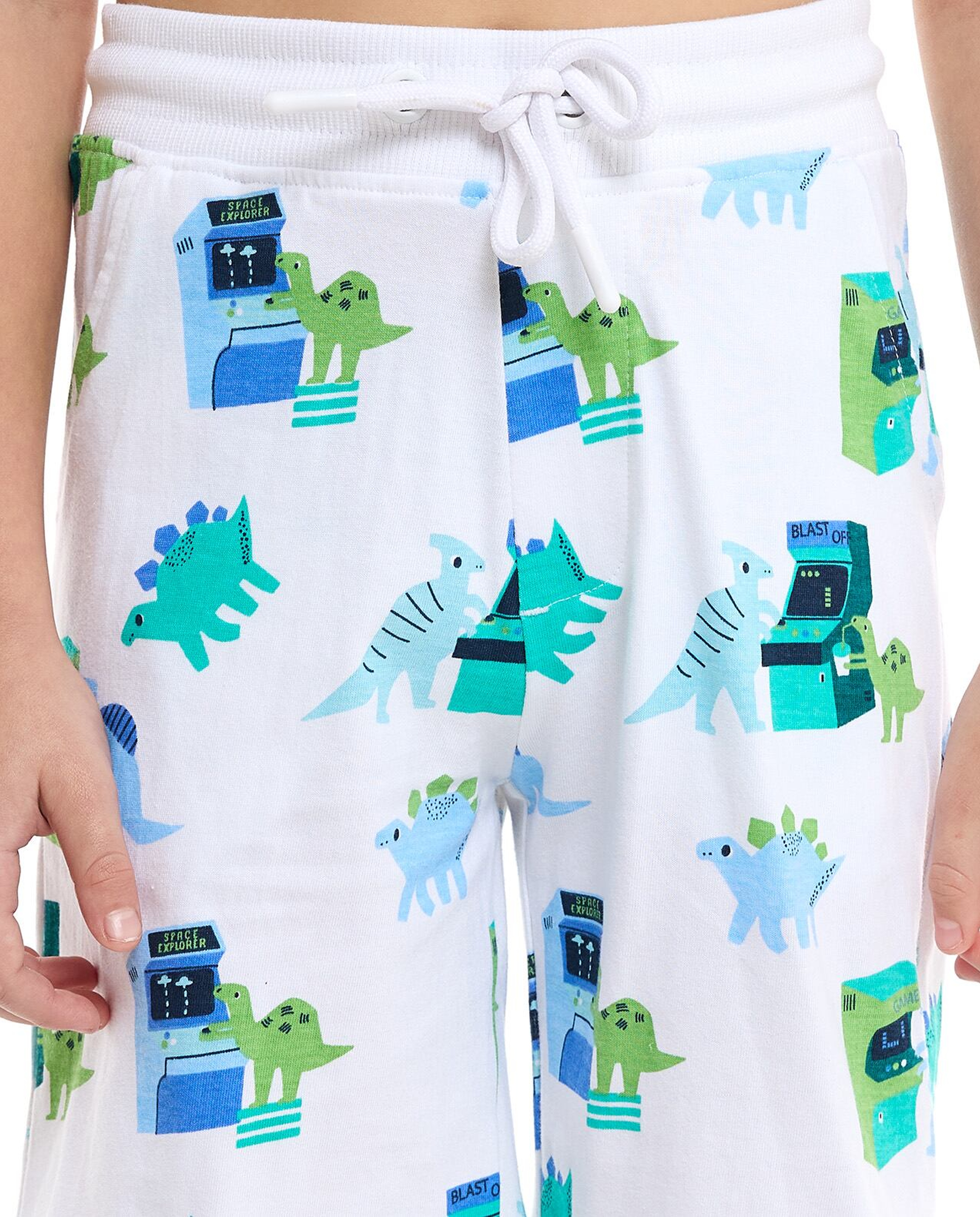 printed Shorts with Drawstring Waist