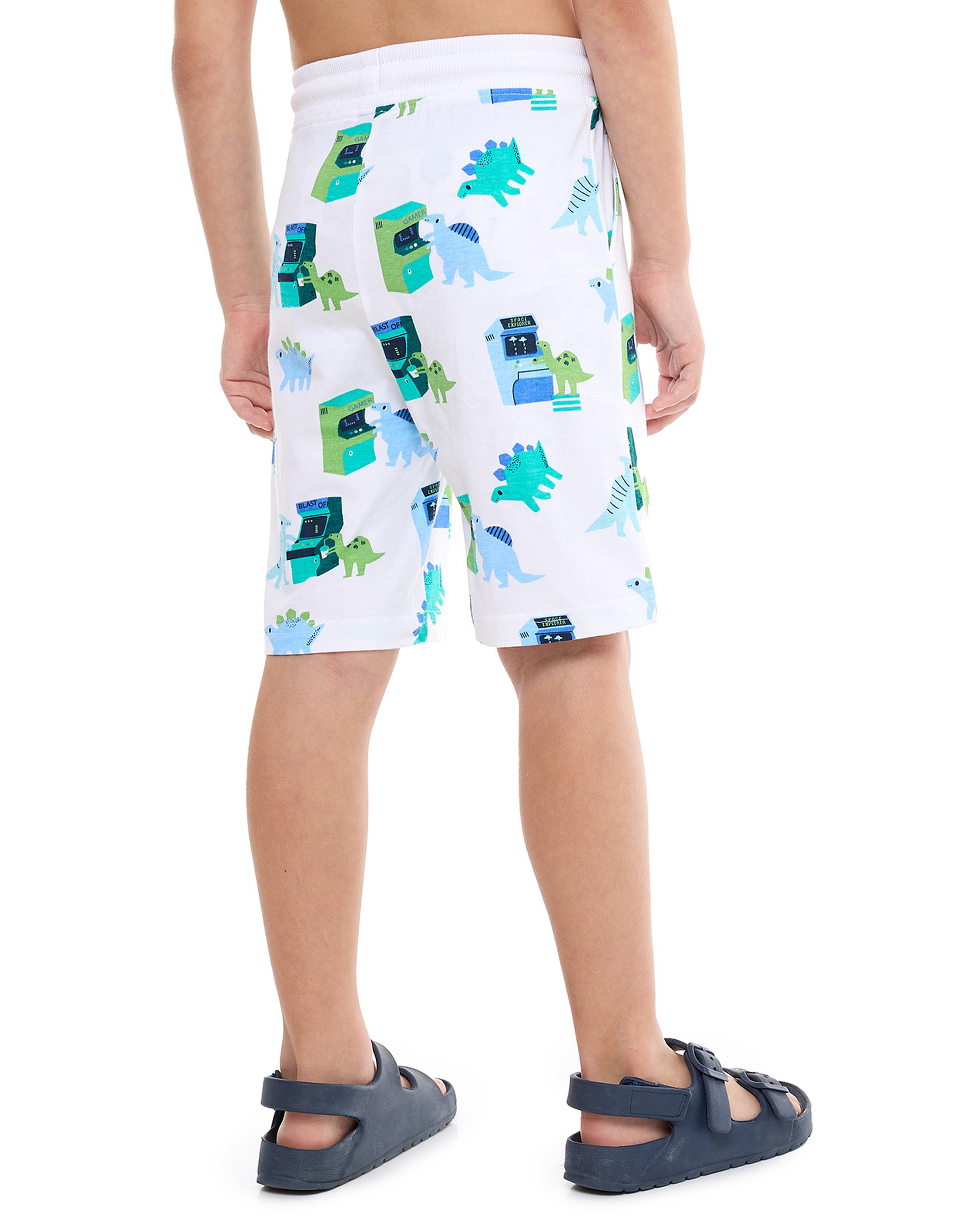 printed Shorts with Drawstring Waist