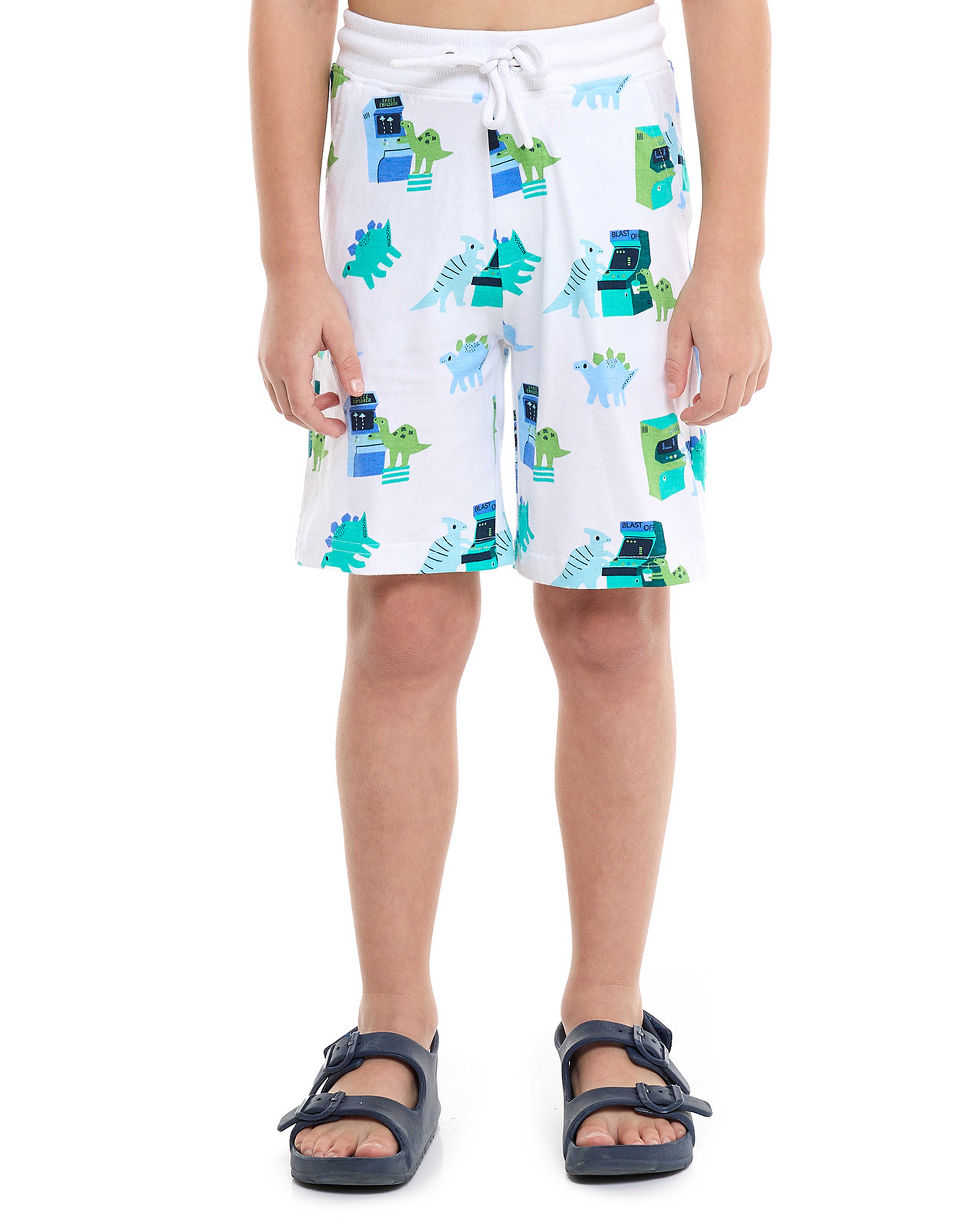 printed Shorts with Drawstring Waist