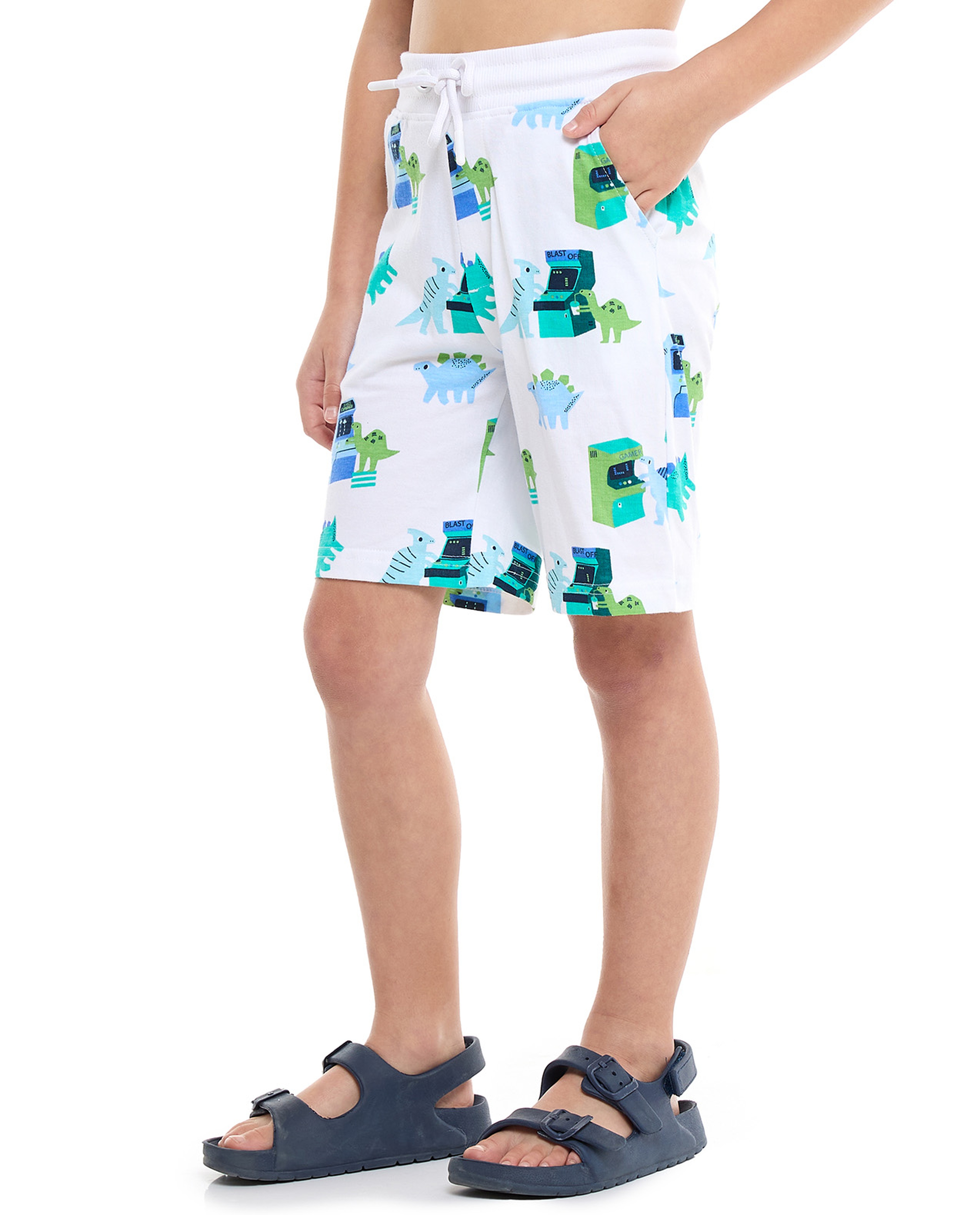 printed Shorts with Drawstring Waist
