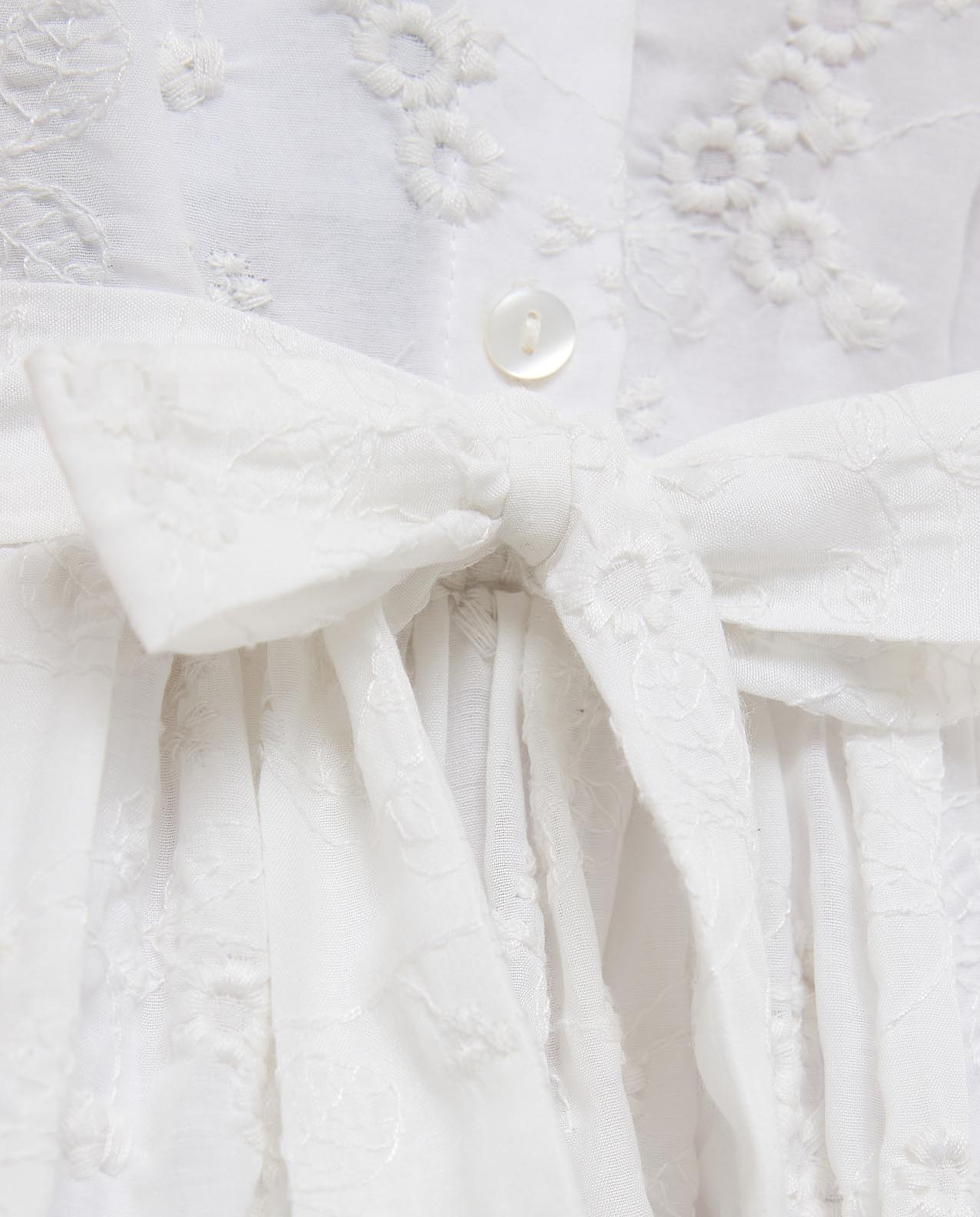 Embroidered Fit and Flare Dress with Crew Neck and Balloon Sleeves