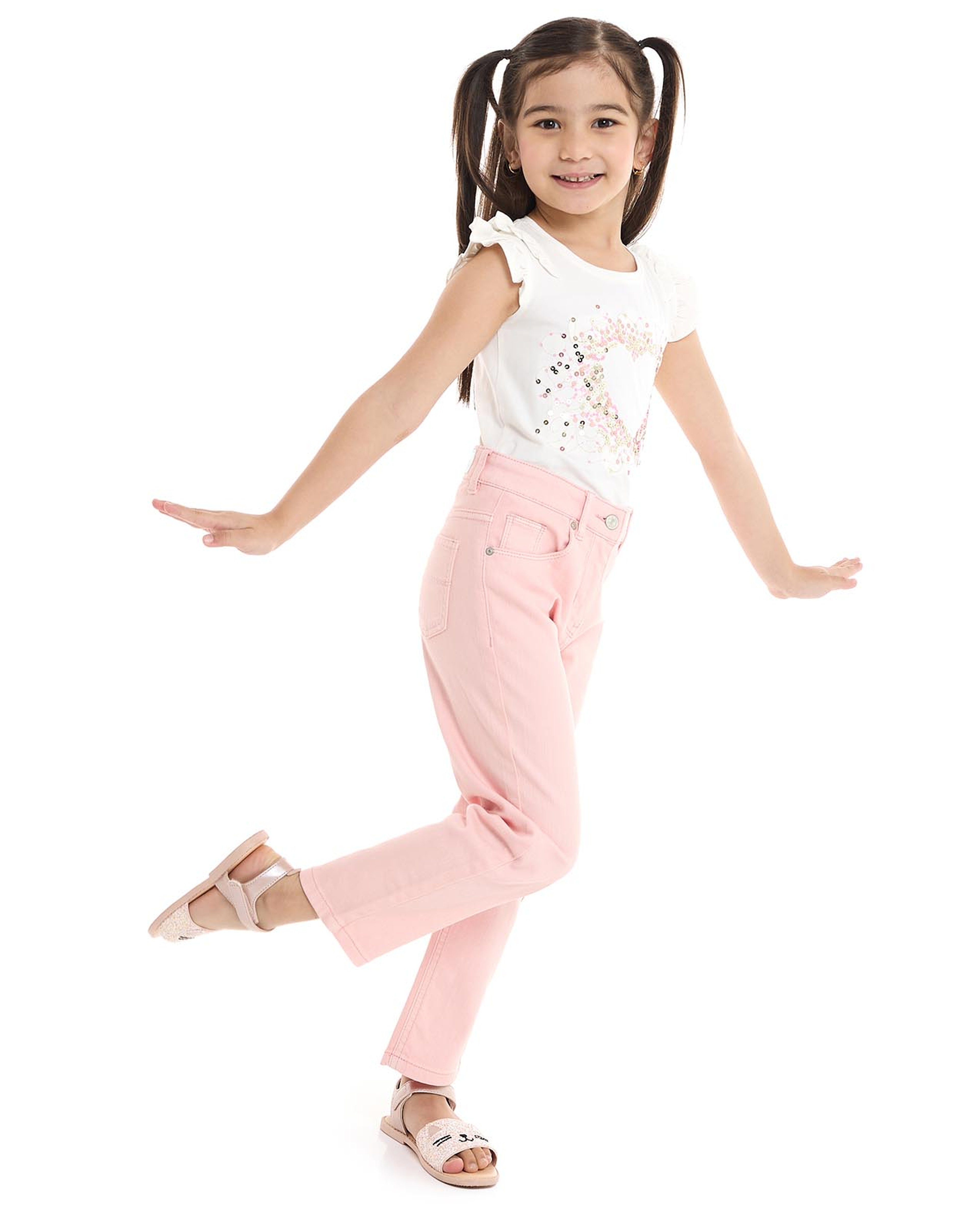 Solid Straight Fit Jeans with Button Closure