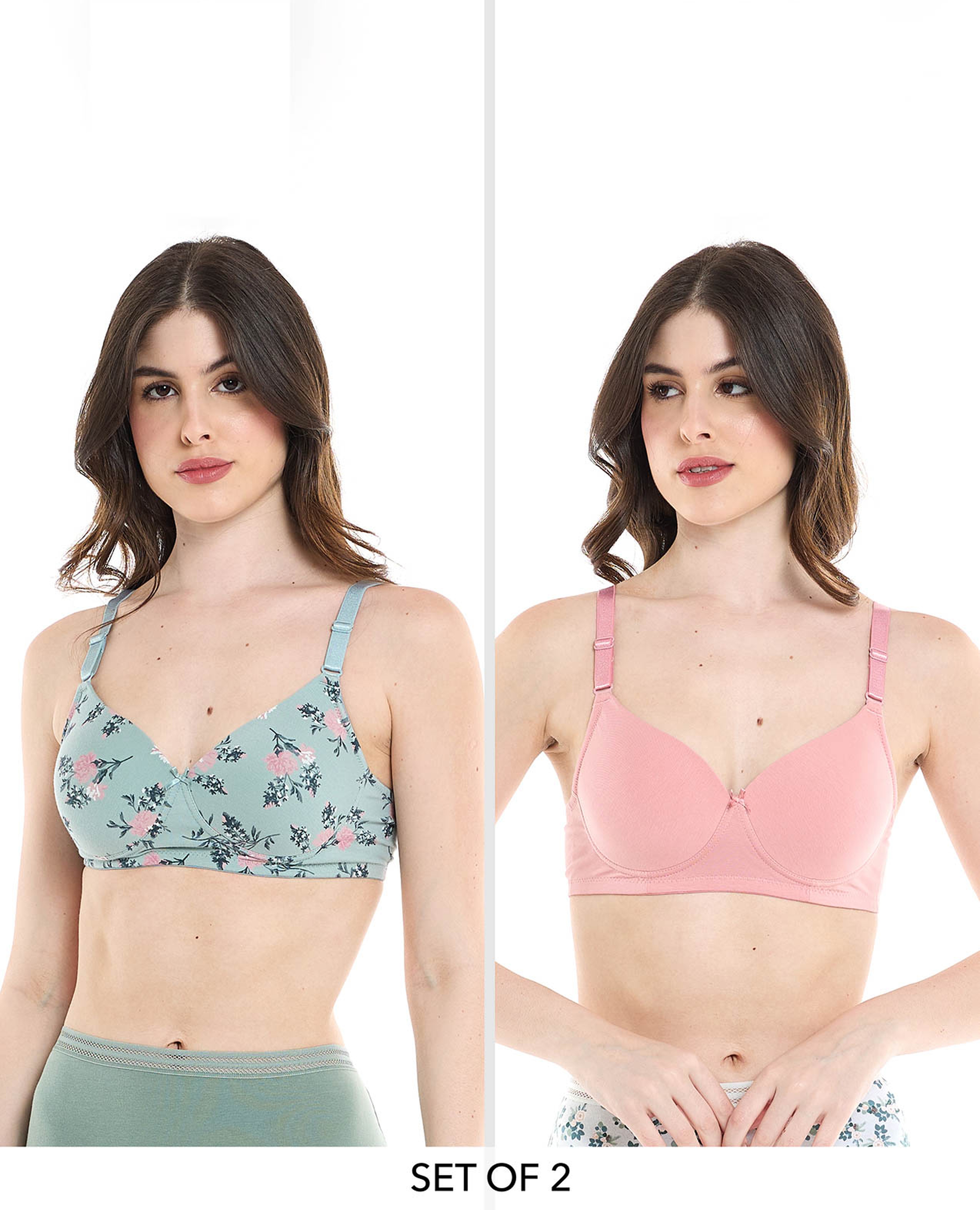 حمالات صدر مبطنة خفيفة - قطعتين