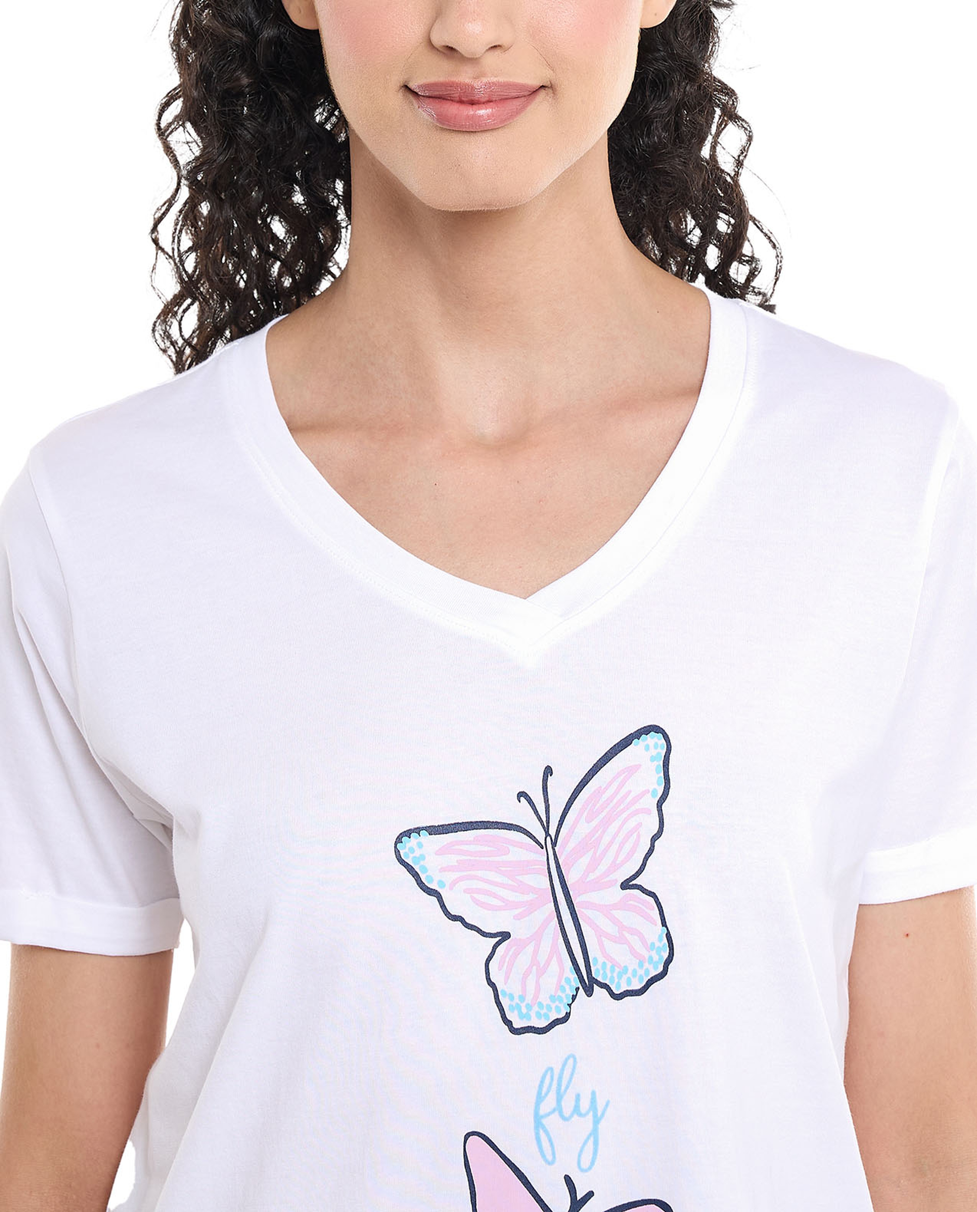 Printed Sleep T-Shirt with Short Sleeves