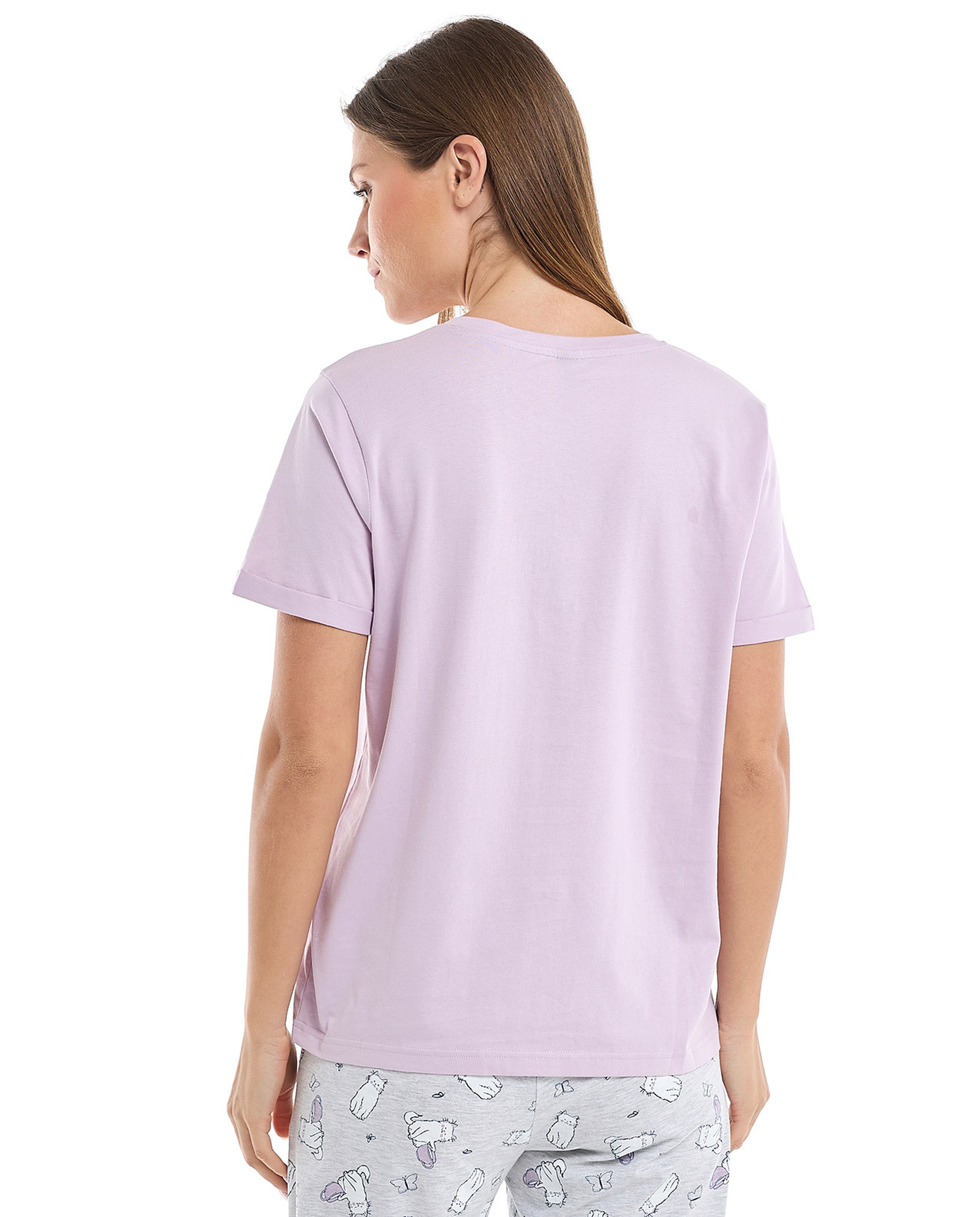 Printed Sleep T-Shirt with Short Sleeves