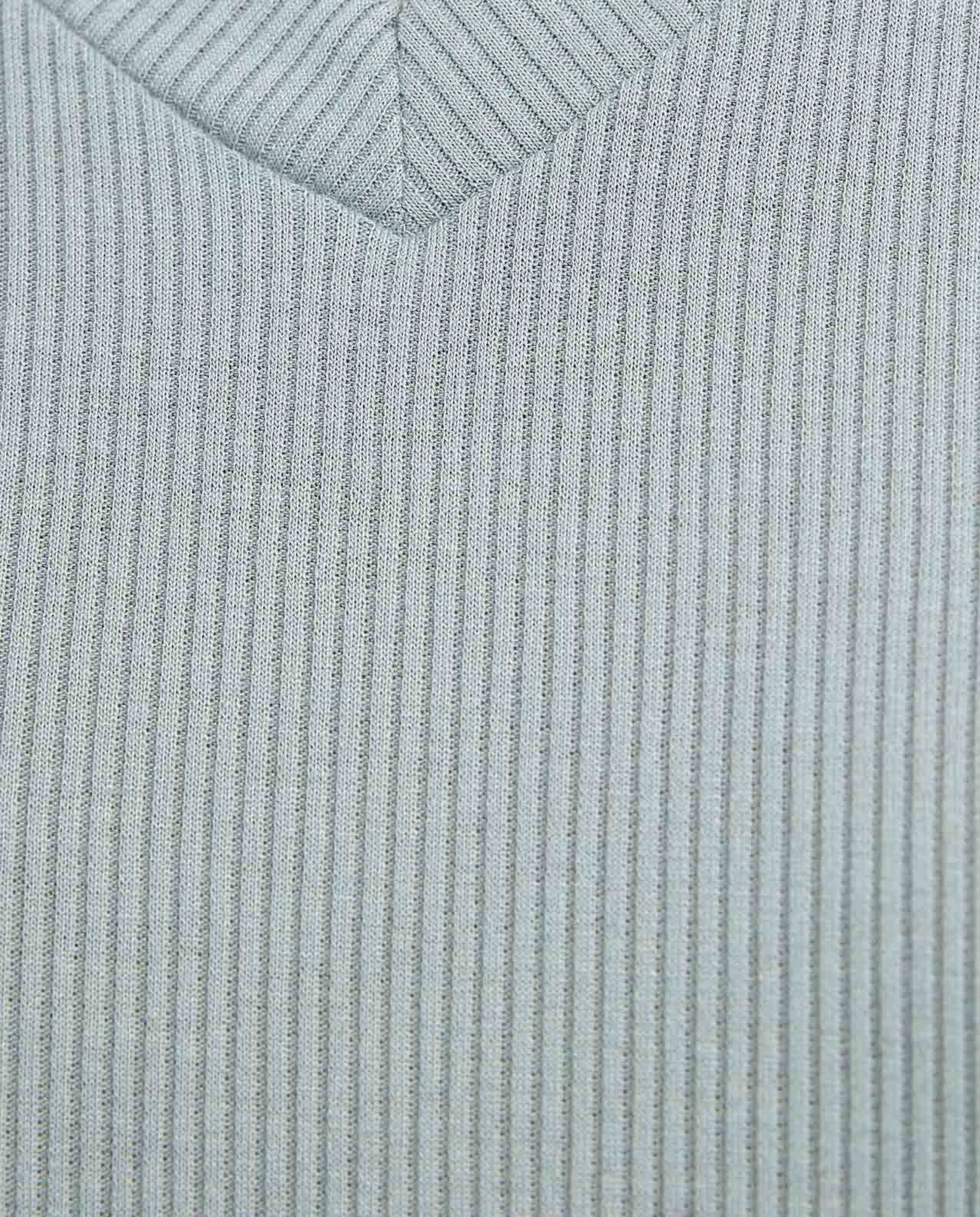 Ribbed Top with V-Neck and Short Sleeves