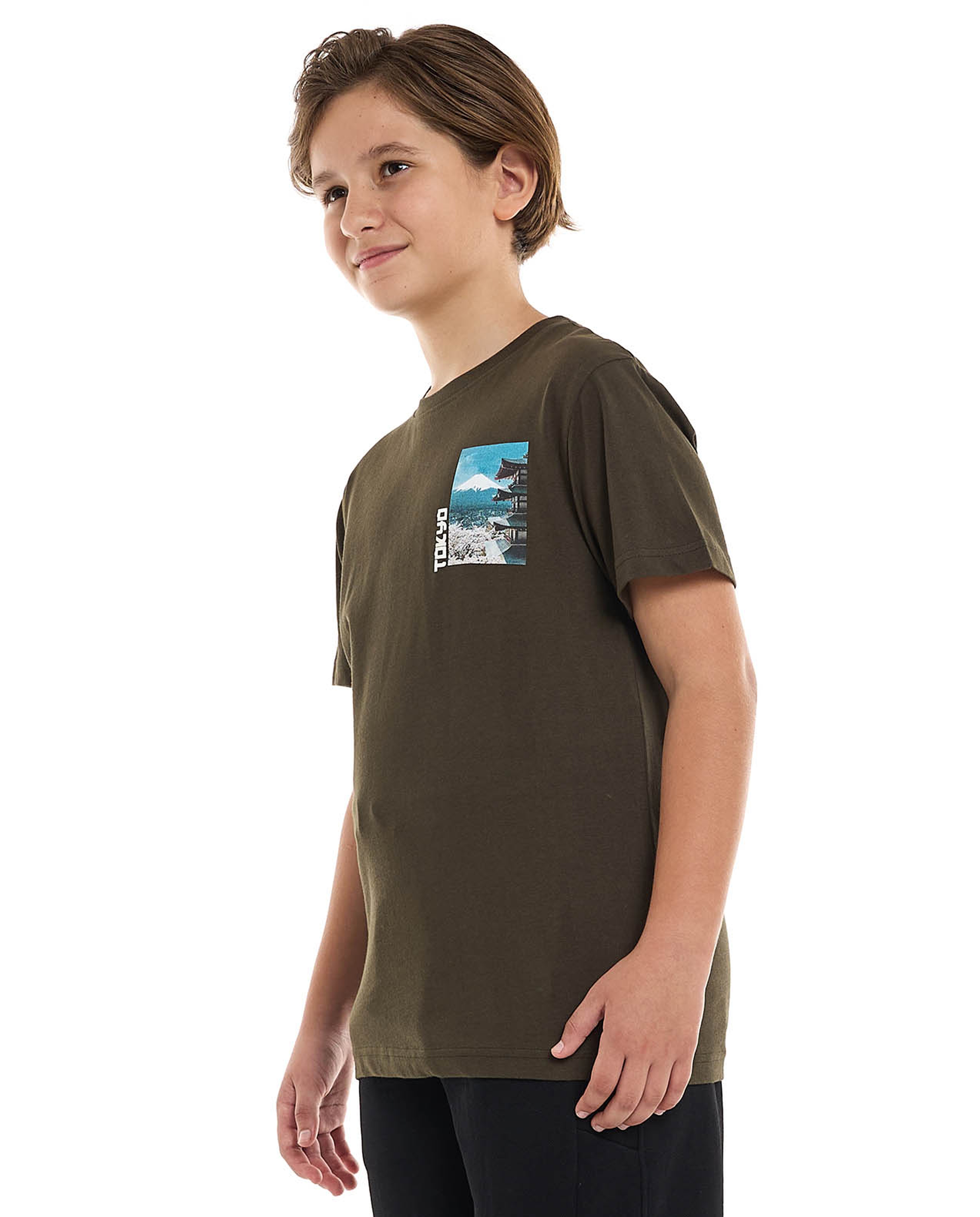 Back Printed T-Shirt with Crew Neck and Short Sleeves