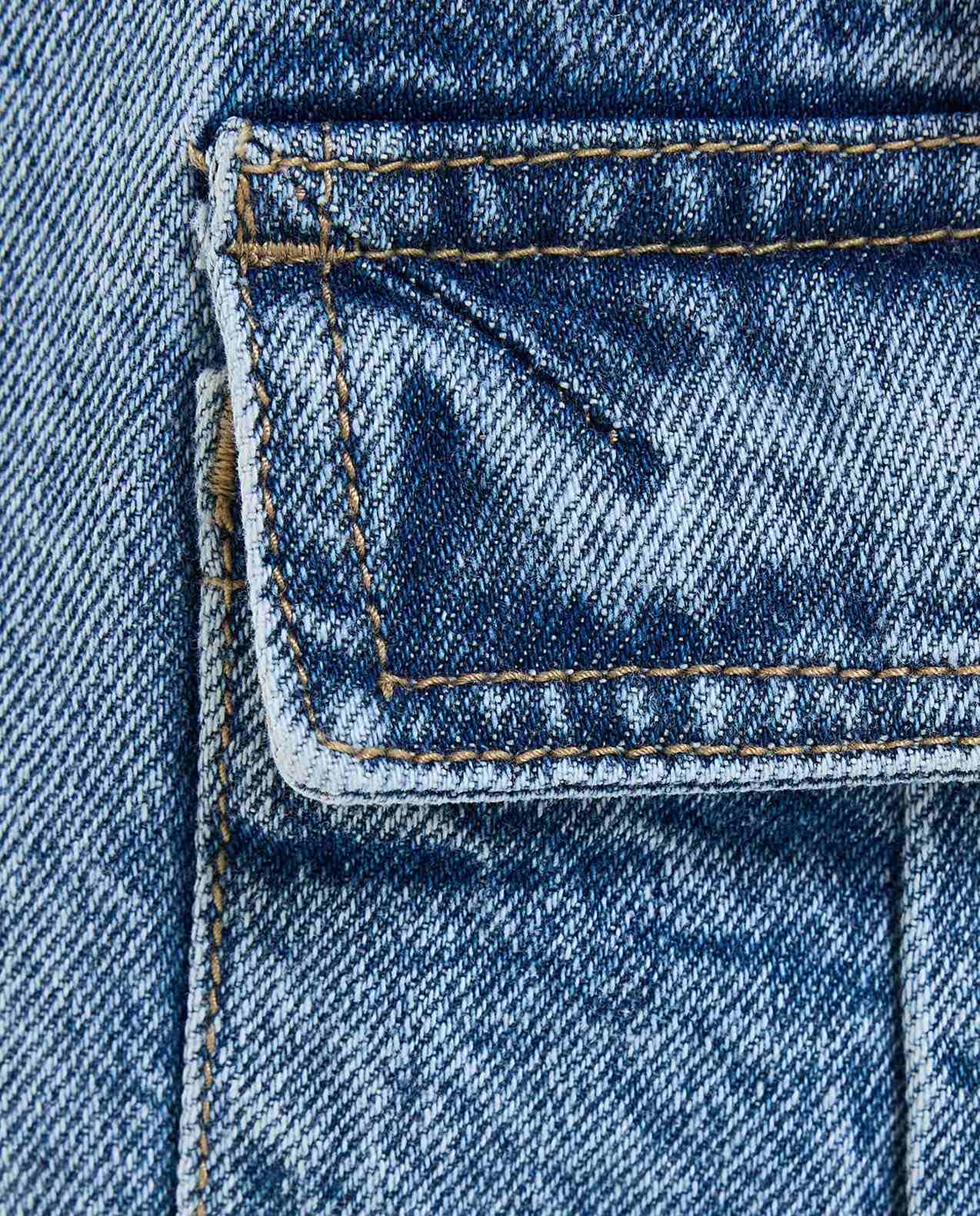 Washed Cargo Denim Shorts with Button Closure