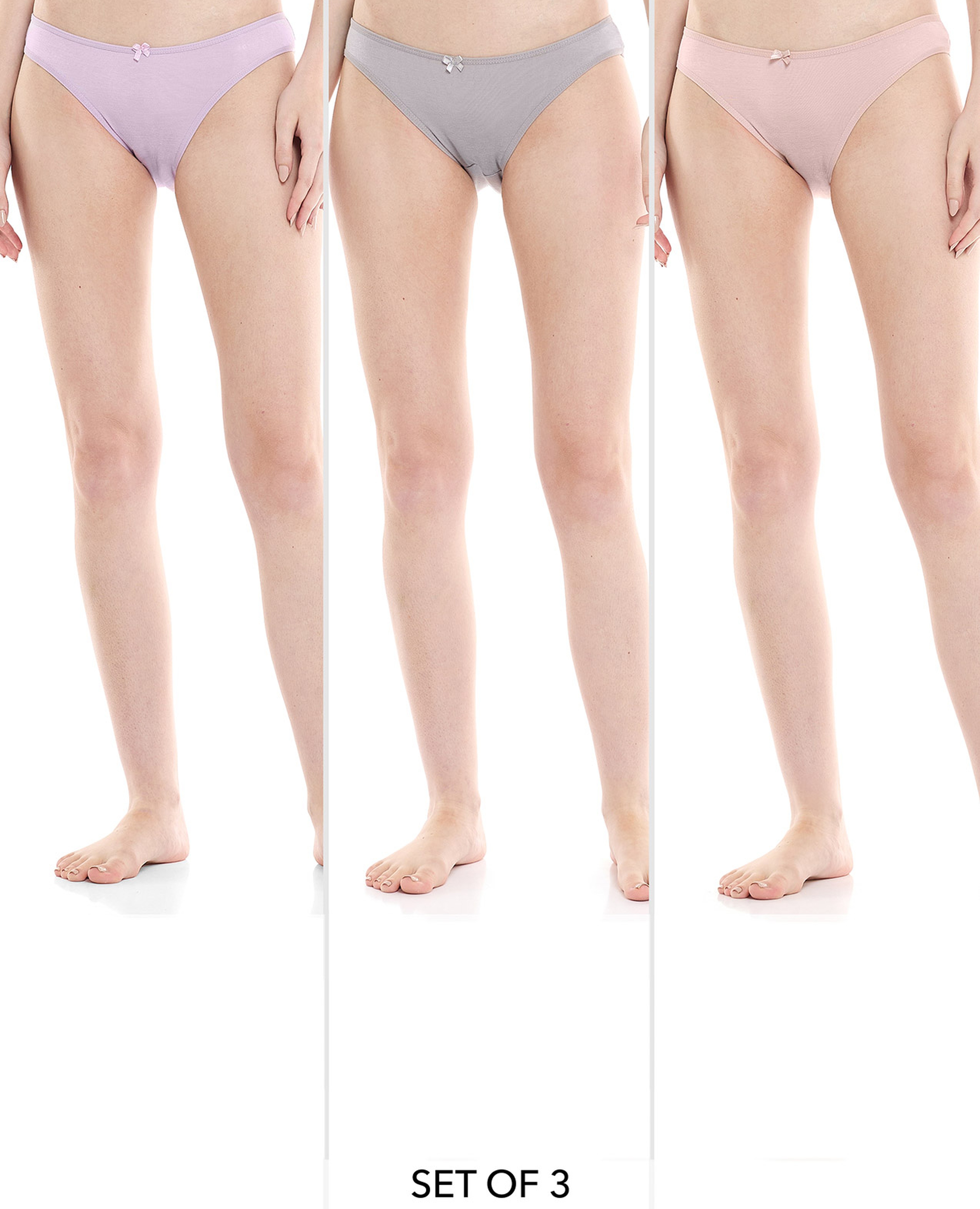 سراويل بيكيني سادة - 3 قطع