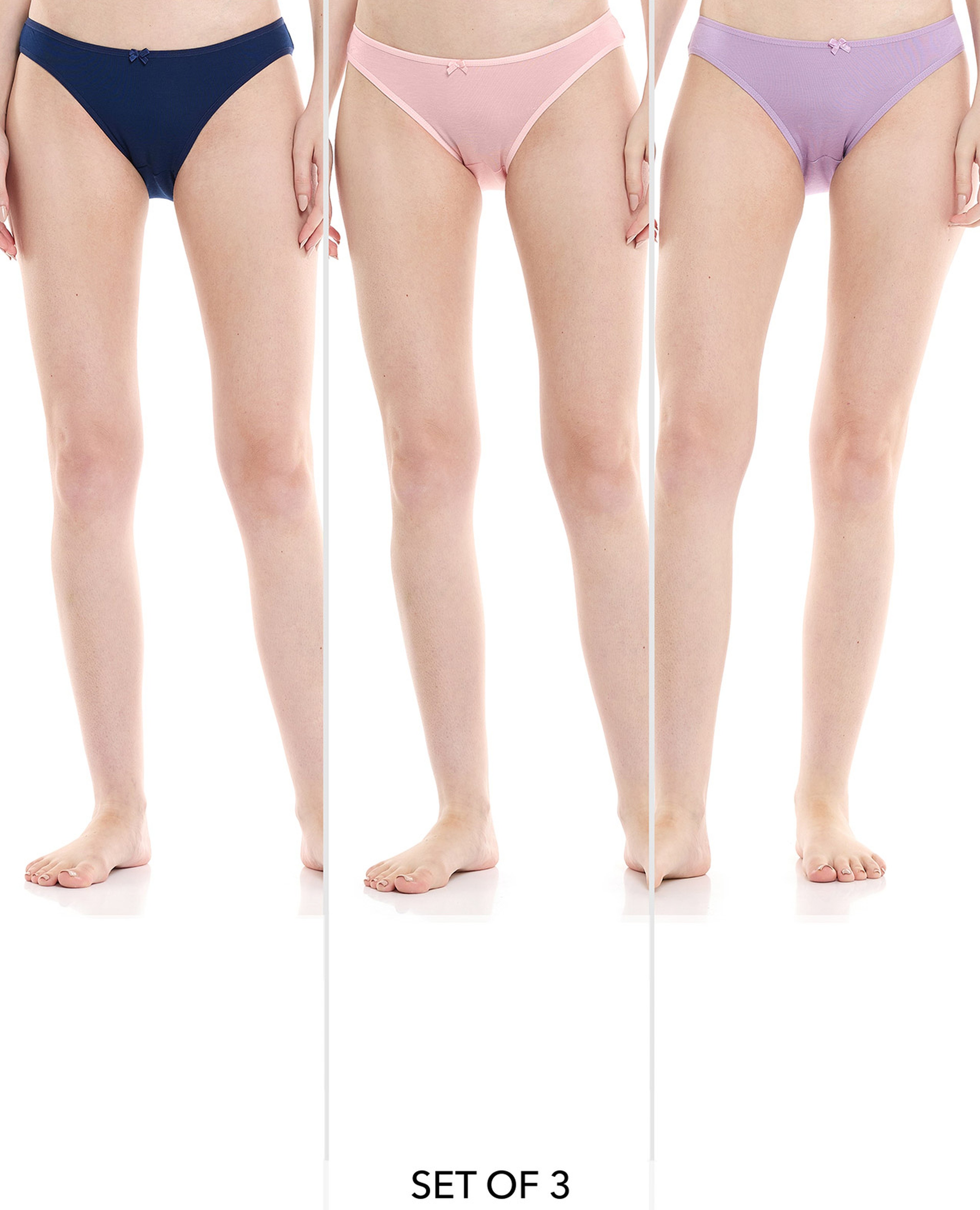 سراويل بيكيني سادة - 3 قطع