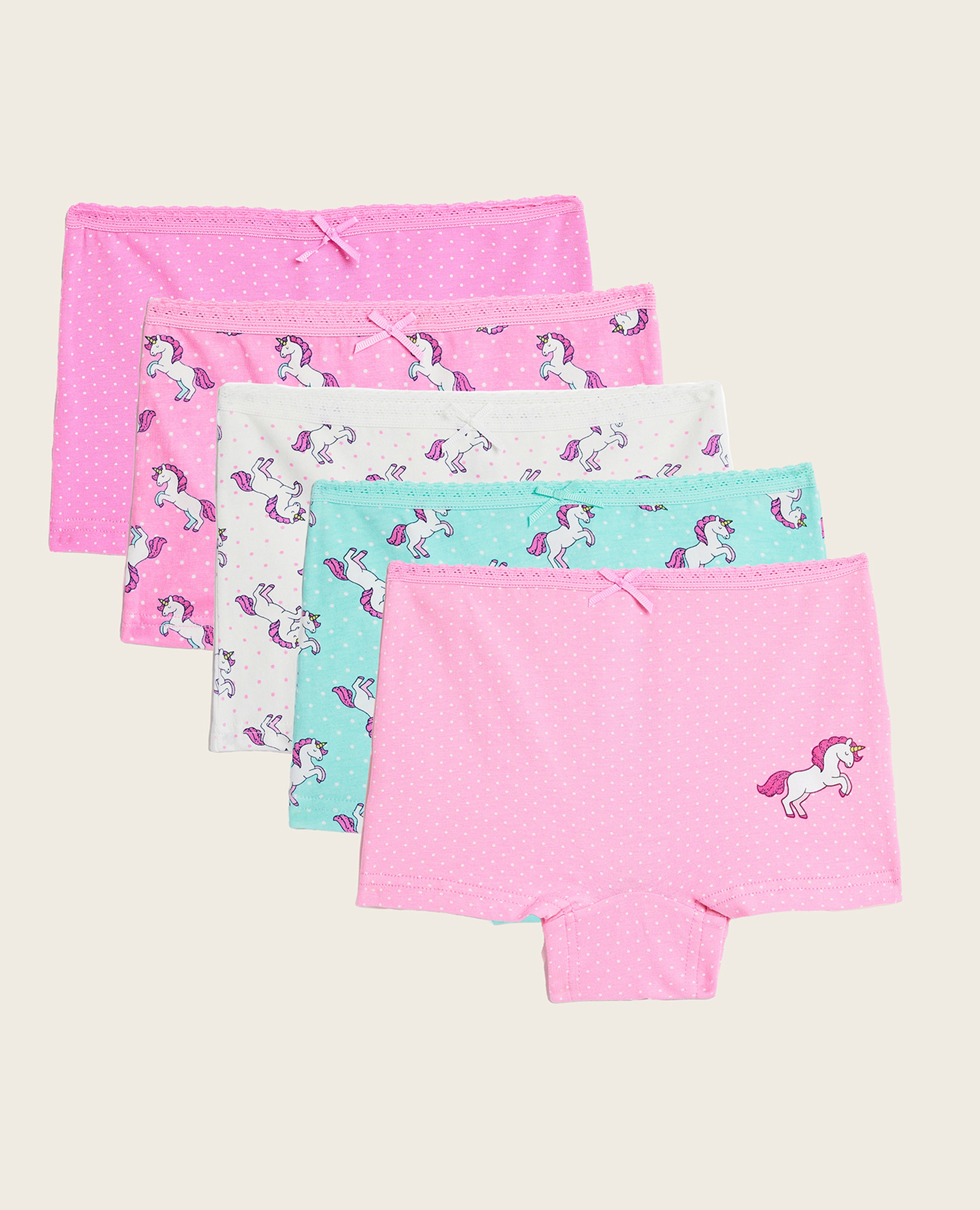 سراويل قصيرة بطبعة يونيكورن - 5 قطع