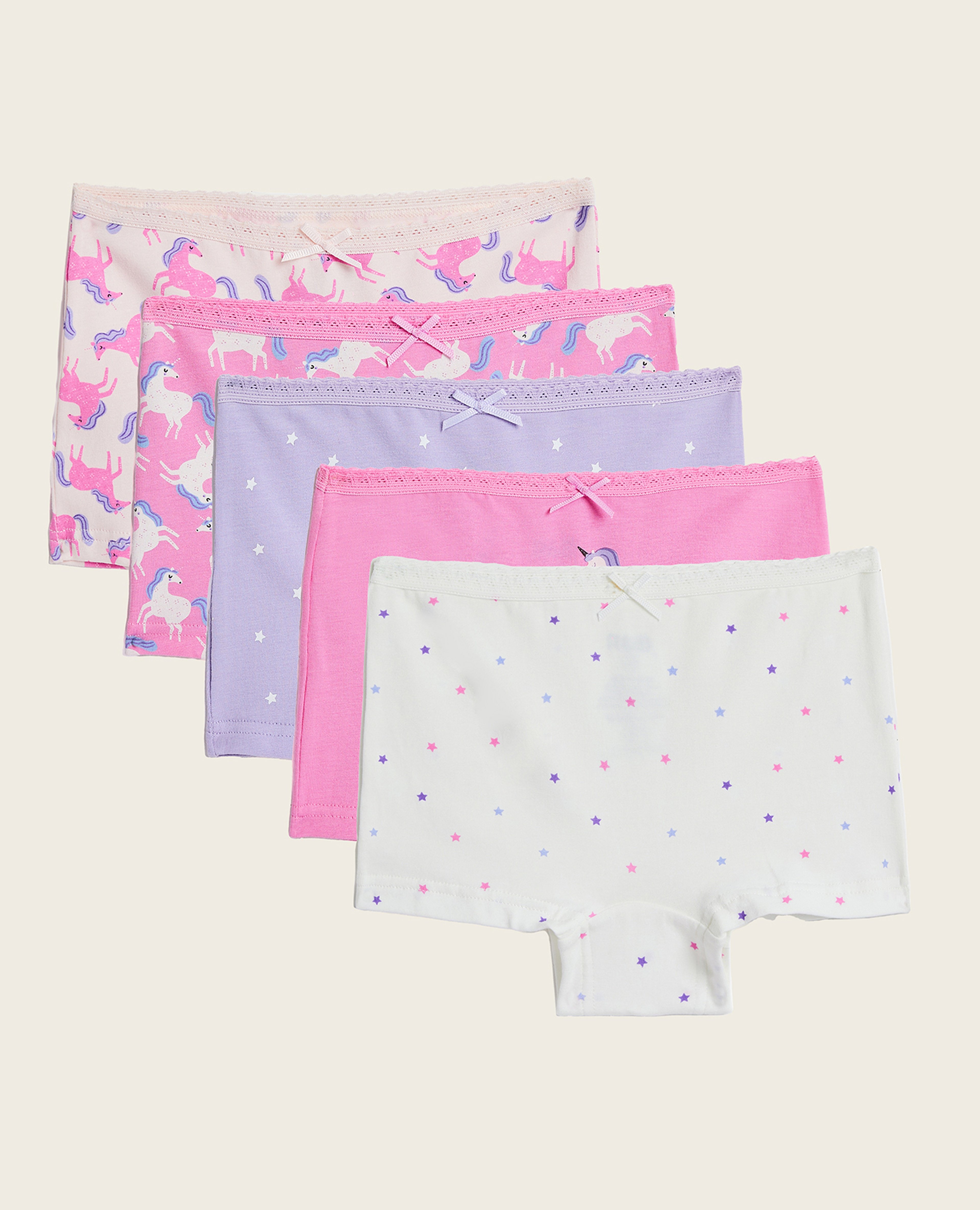 سراويل قصيرة بطبعة يونيكورن - 5 قطع