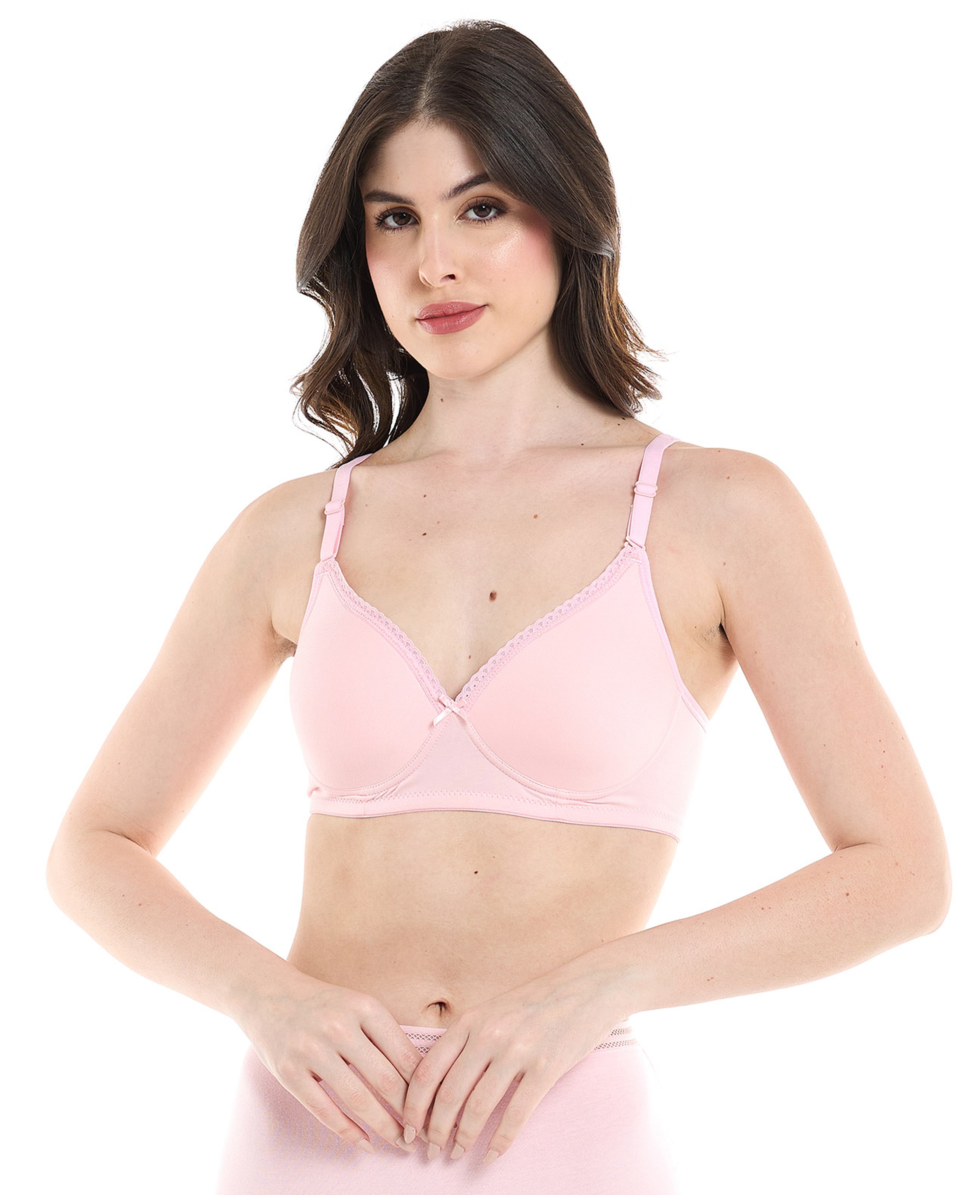 Pack of 2 Lace Trim T-Shirt Bras