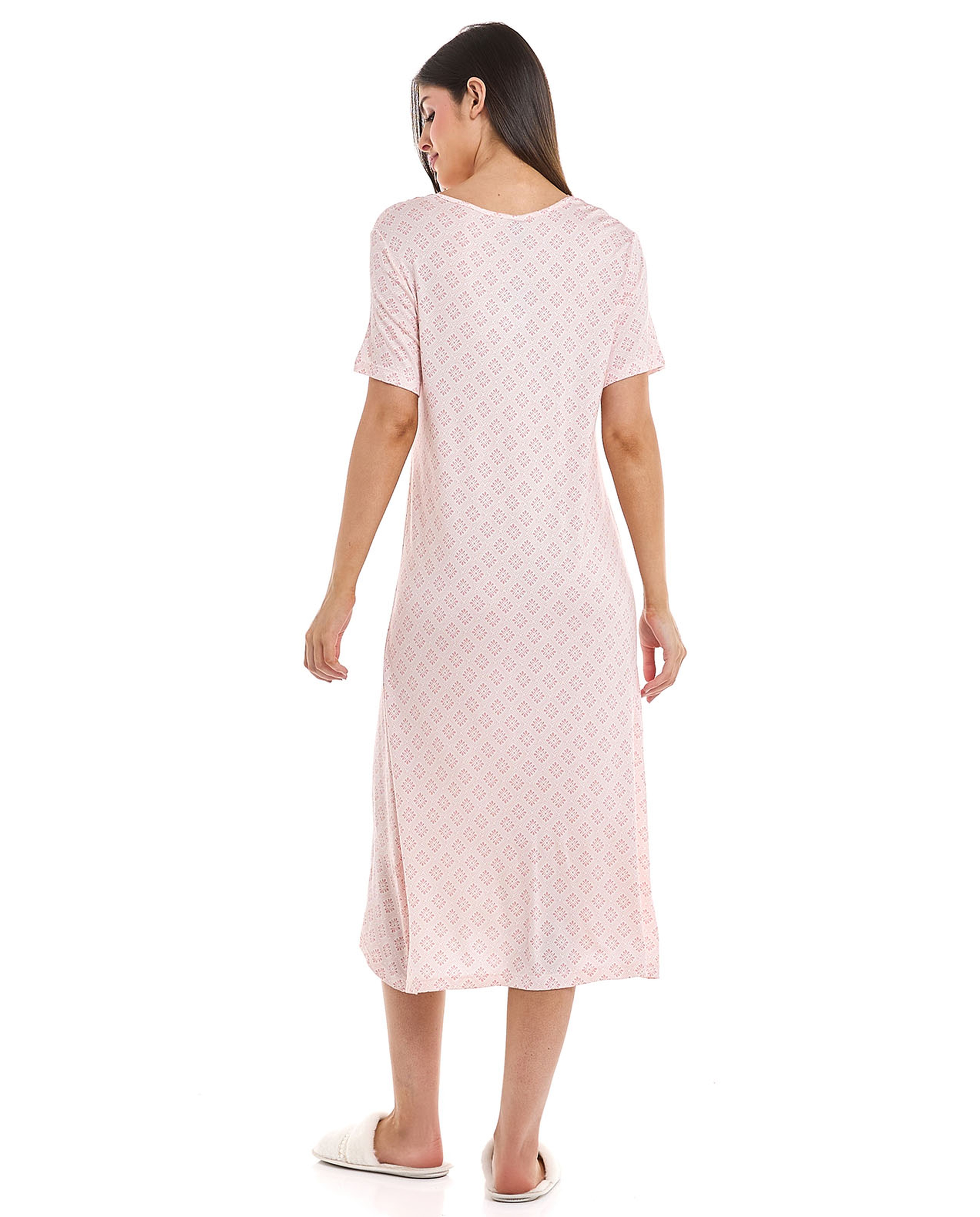 Printed V-Neck Nightdress
