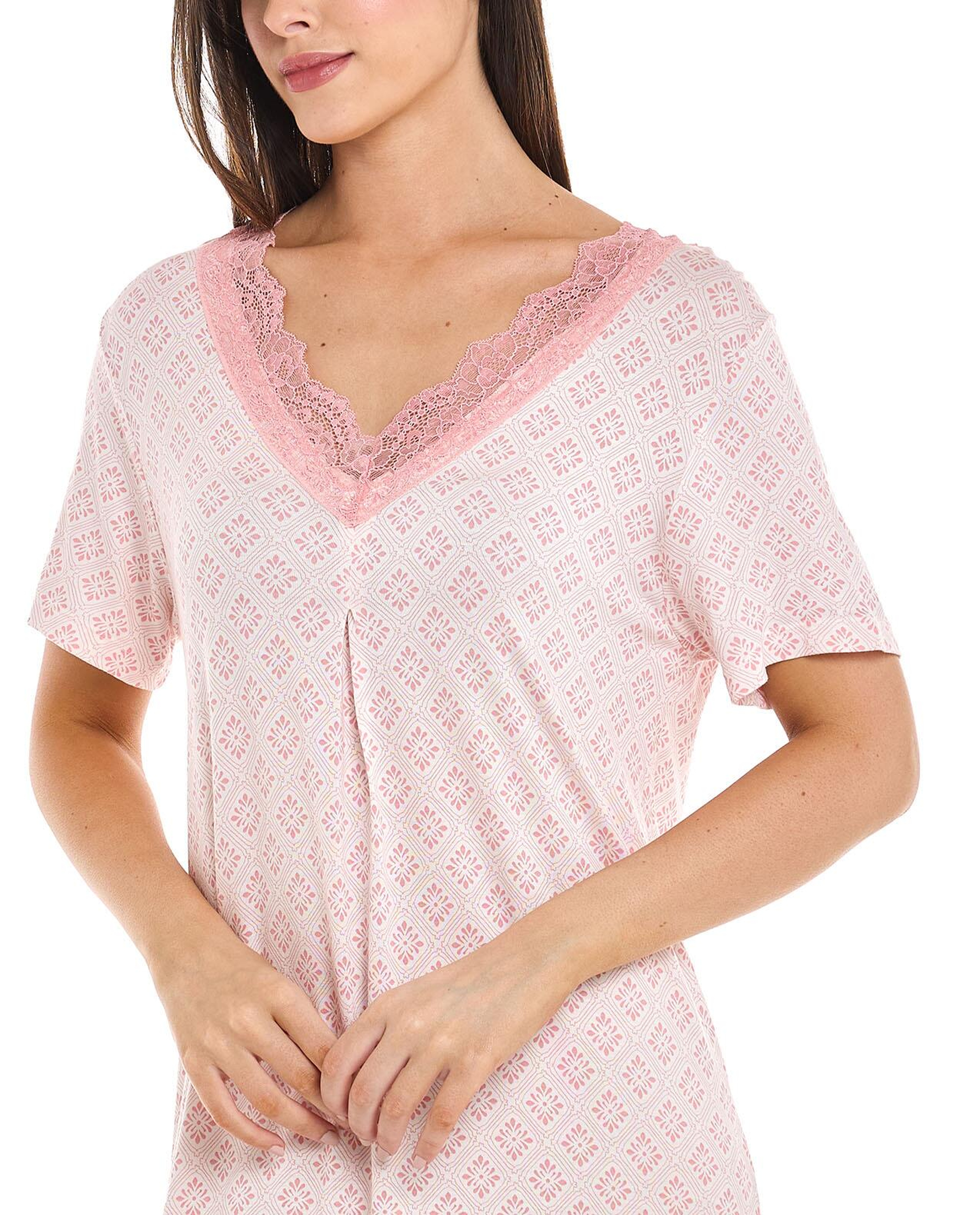 Printed V-Neck Nightdress