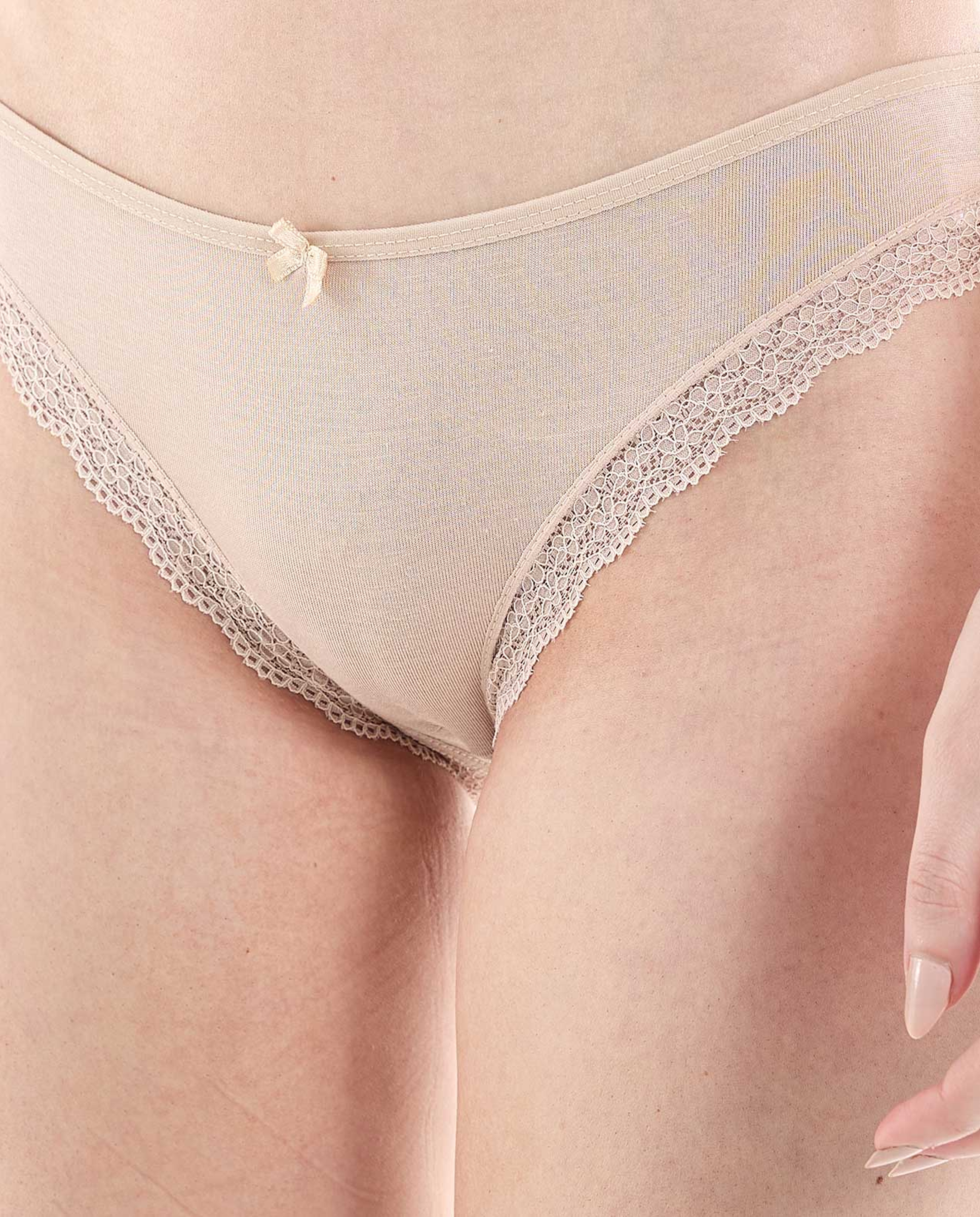Pack of 3 Lace Trim Brazilian Briefs