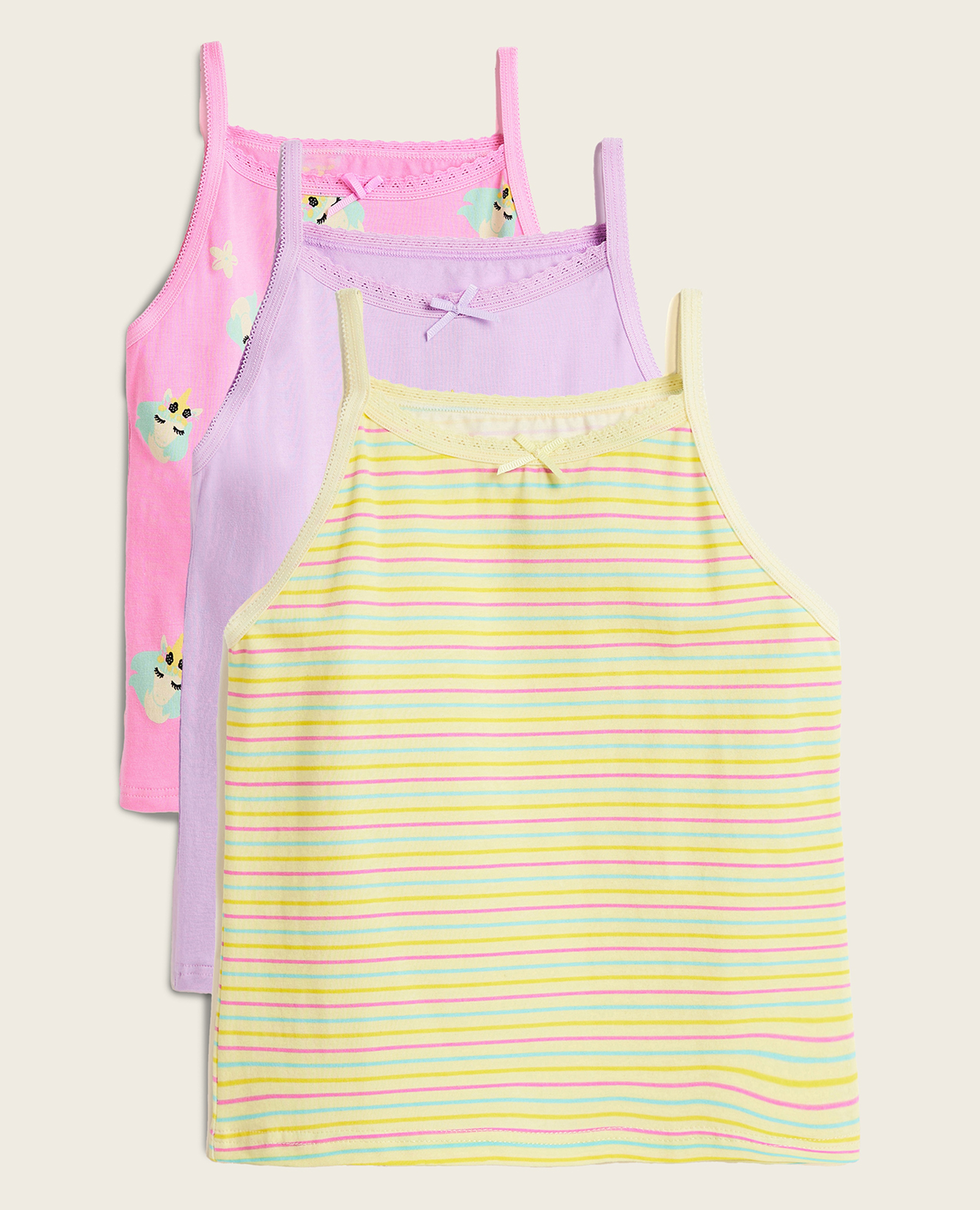 قمصان داخلية بطبعة يونيكورن - 3 قطع