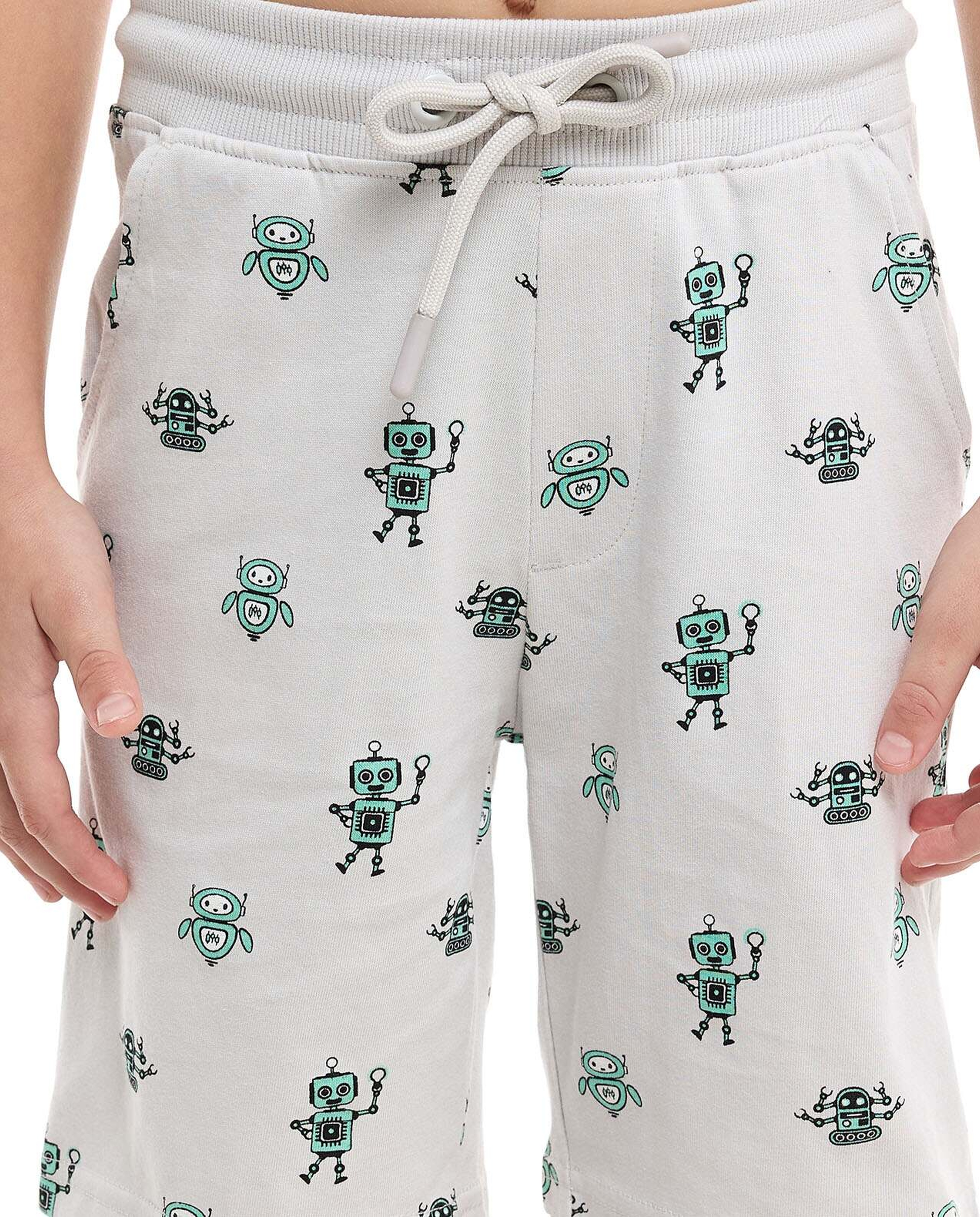 Pack of 2 Printed Shorts with Drawstring Waist