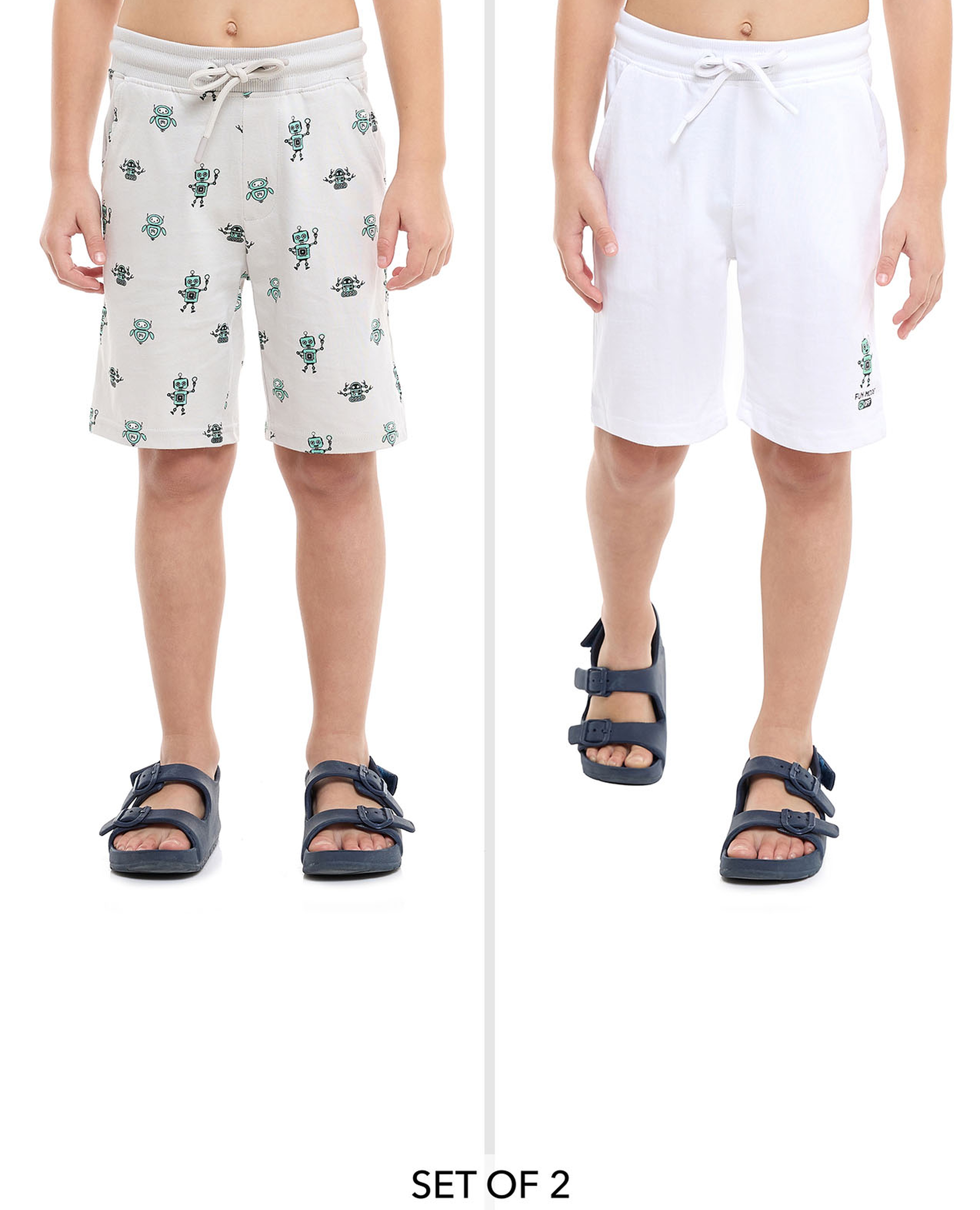 Pack of 2 Printed Shorts with Drawstring Waist