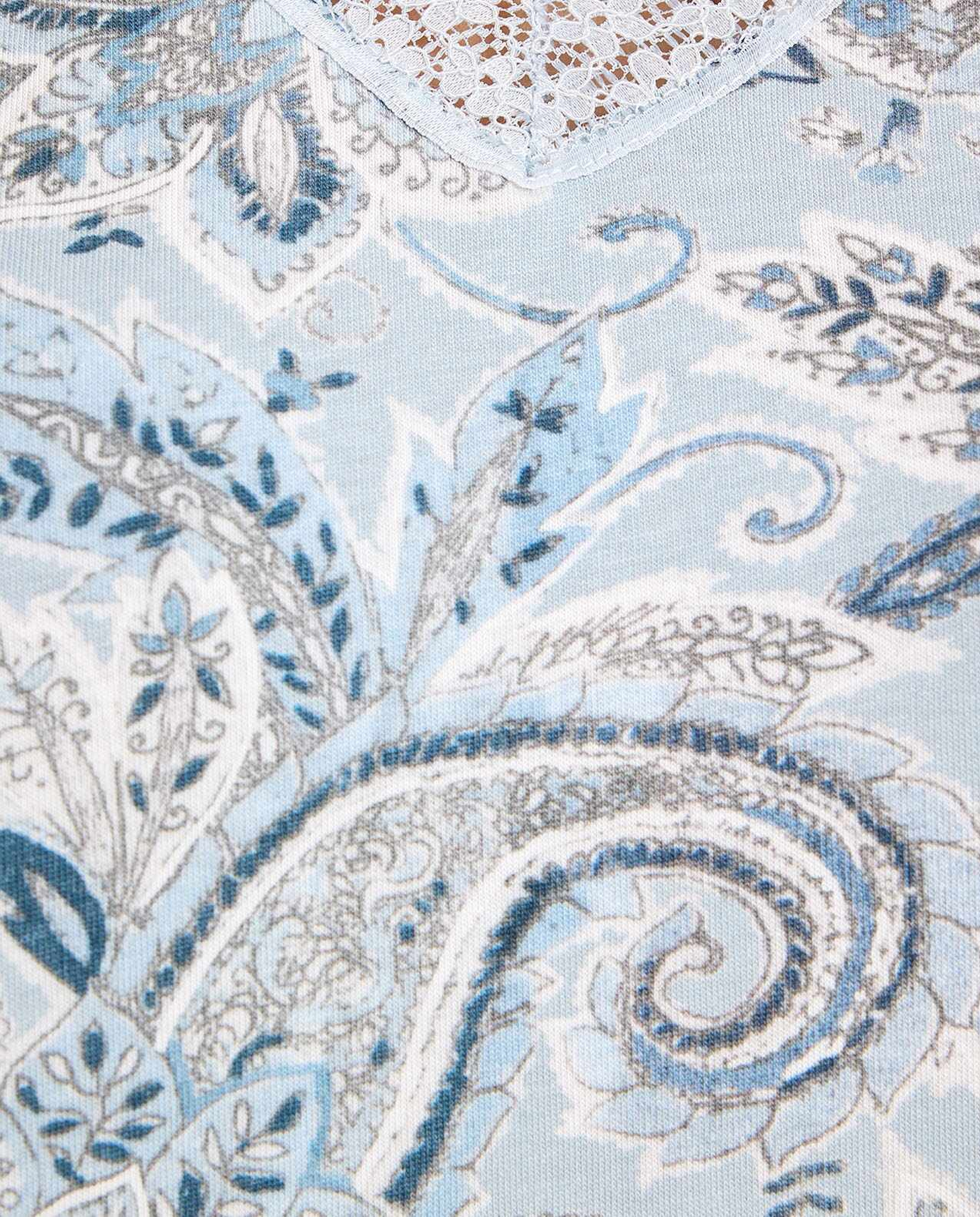 Printed Nightdress with Short Sleeves