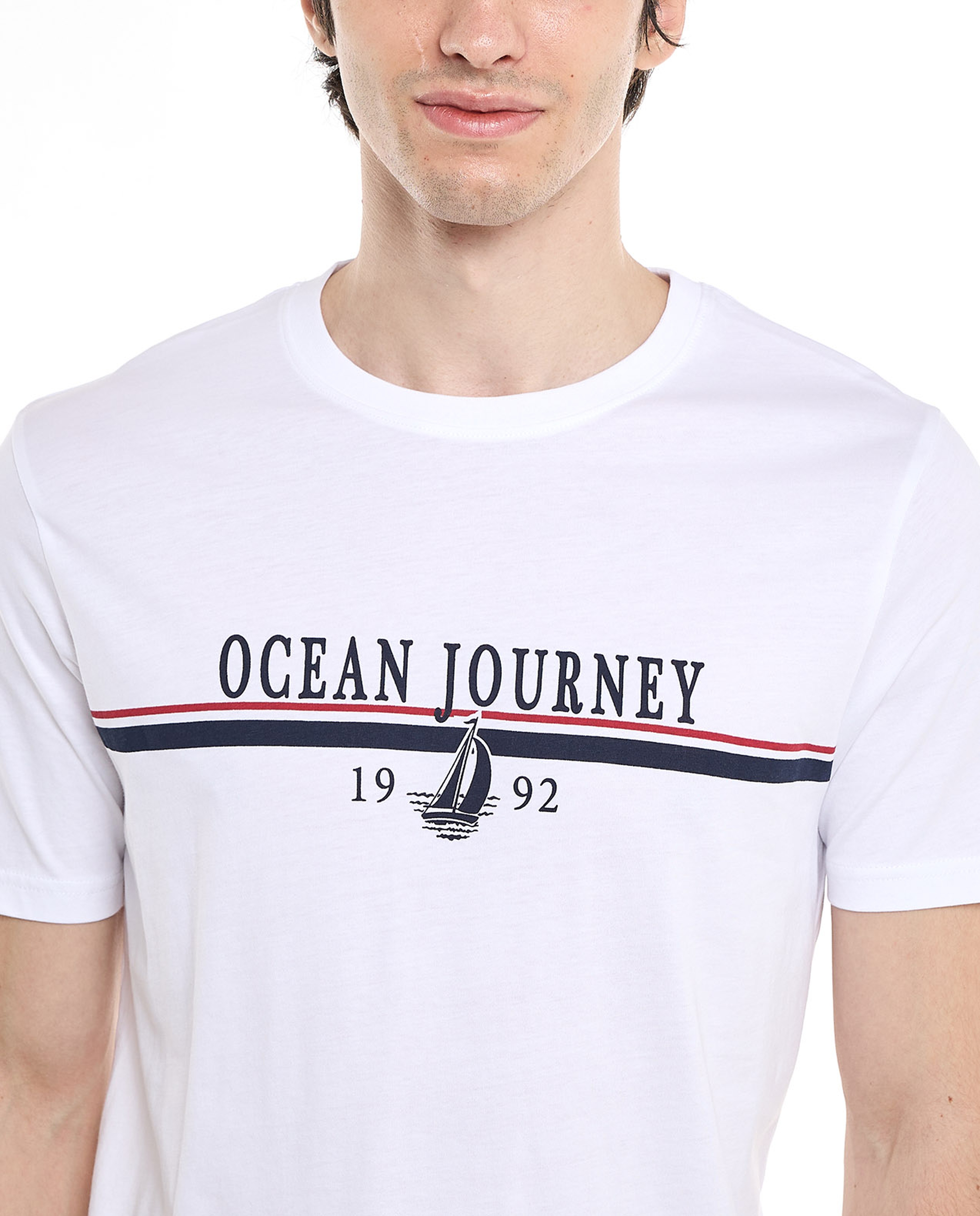 Printed T-Shirt with Crew Neck and Short Sleeves
