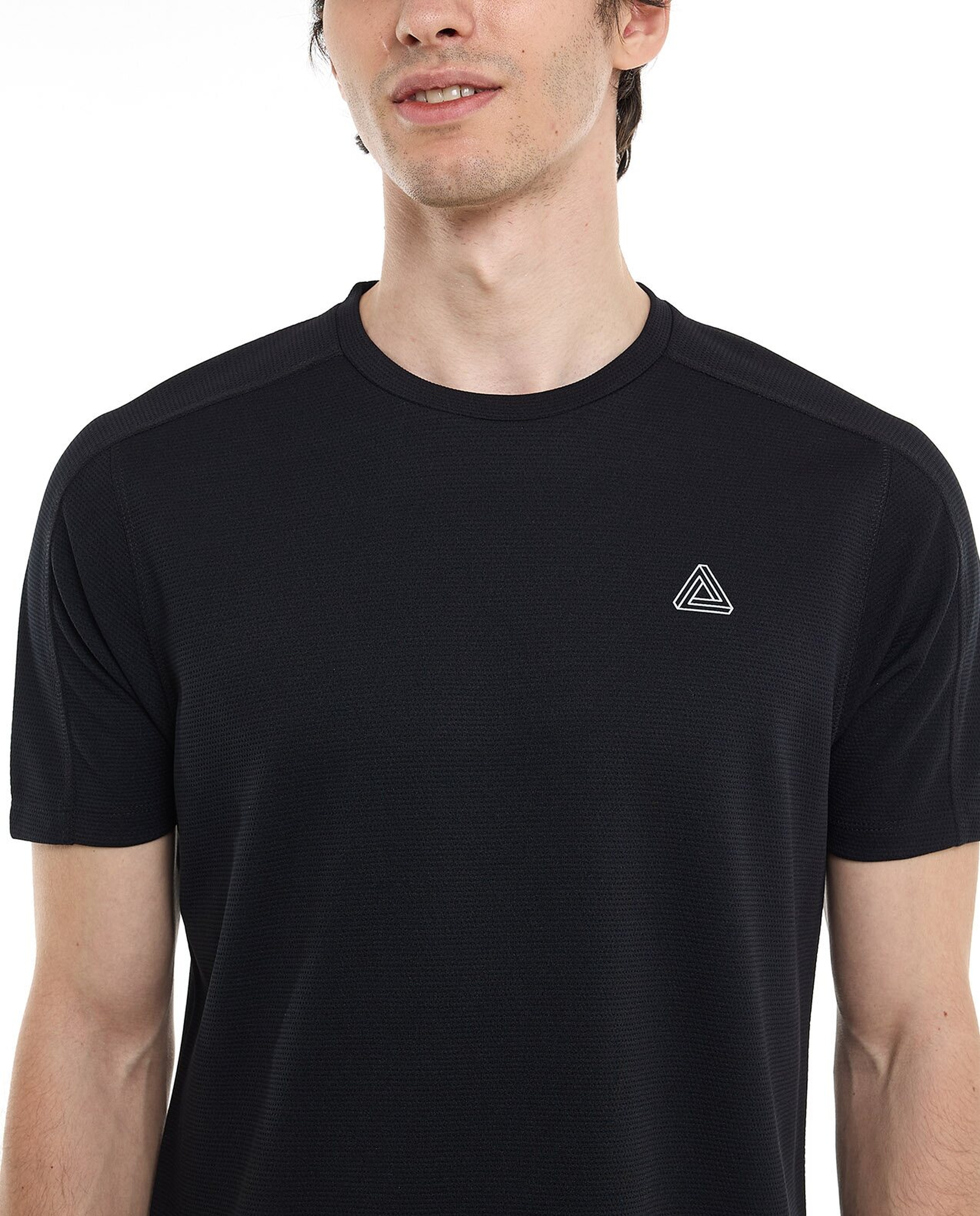 Logo Detail Active T-Shirt with Crew Neck and Short Sleeves