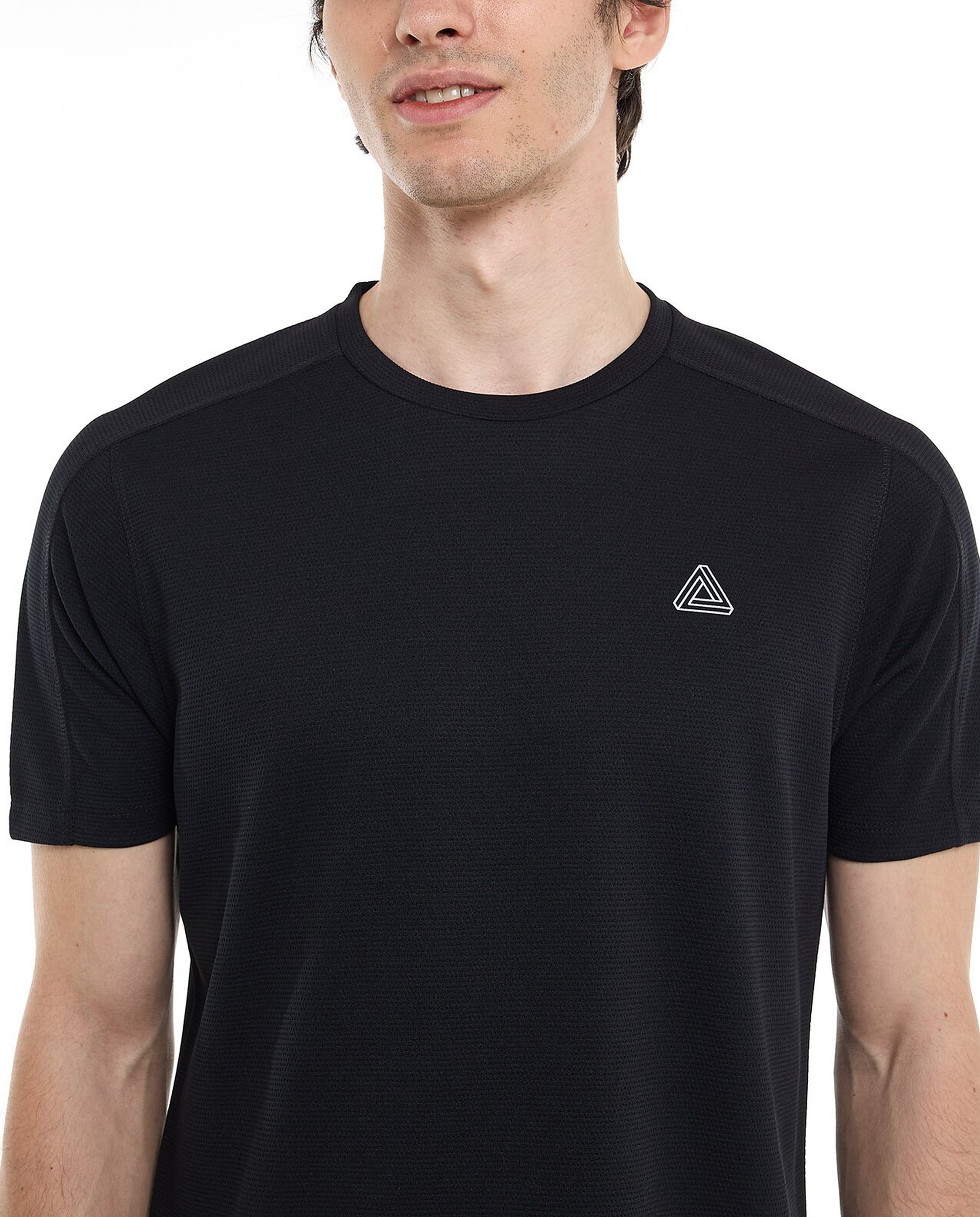 Logo Detail Active T-Shirt with Crew Neck and Short Sleeves