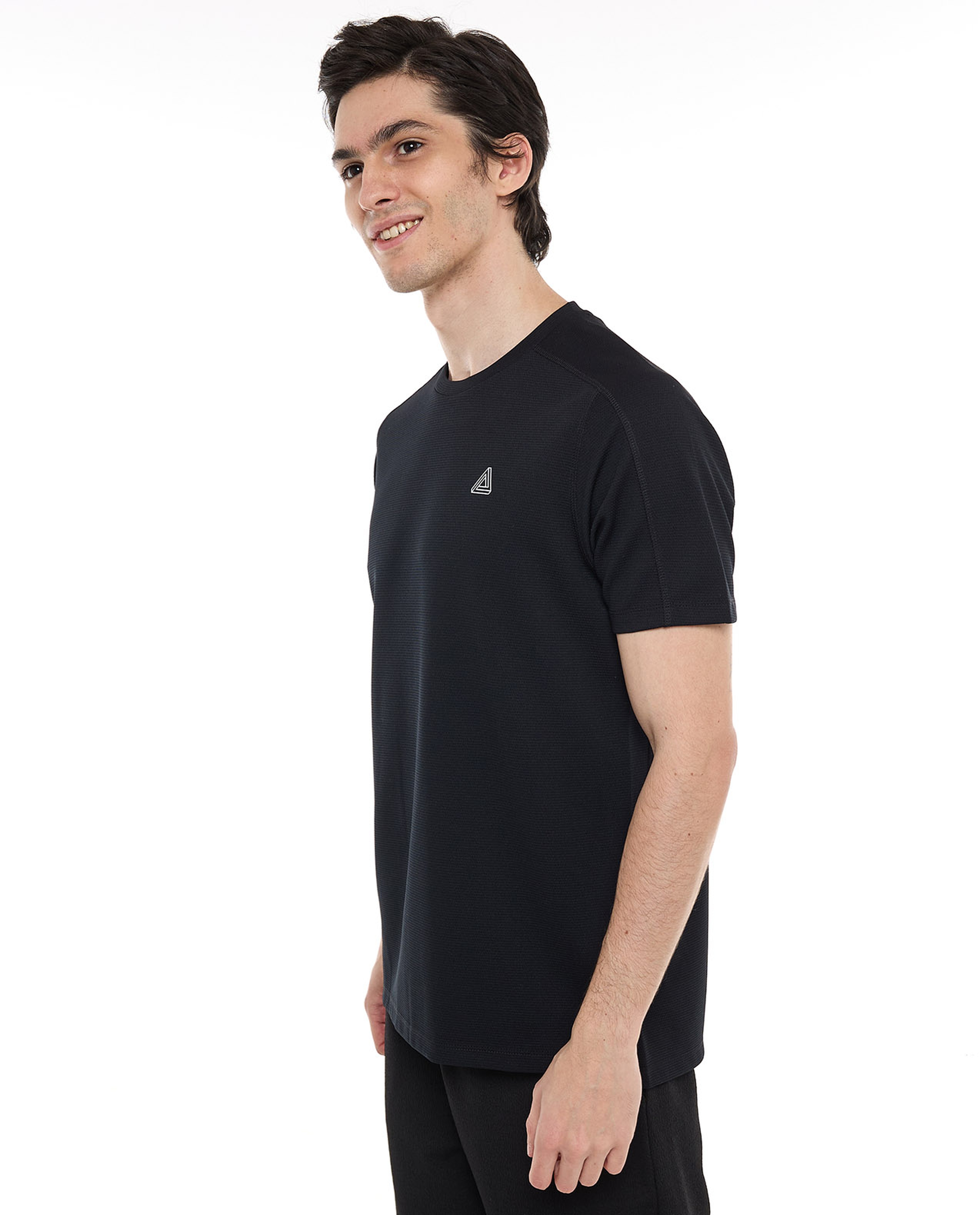 Logo Detail Active T-Shirt with Crew Neck and Short Sleeves