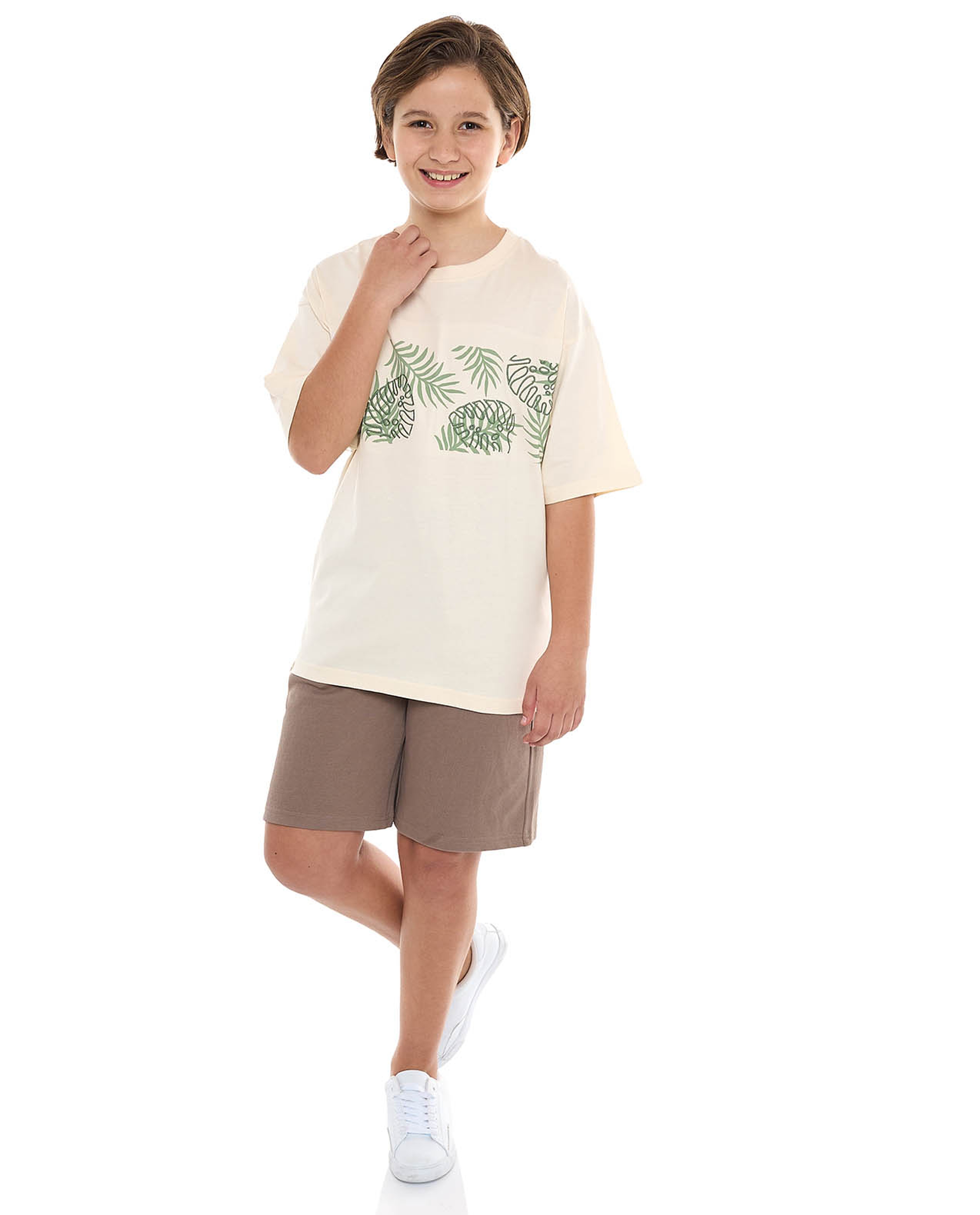 Printed T-Shirt with Crew Neck and Short Sleeves