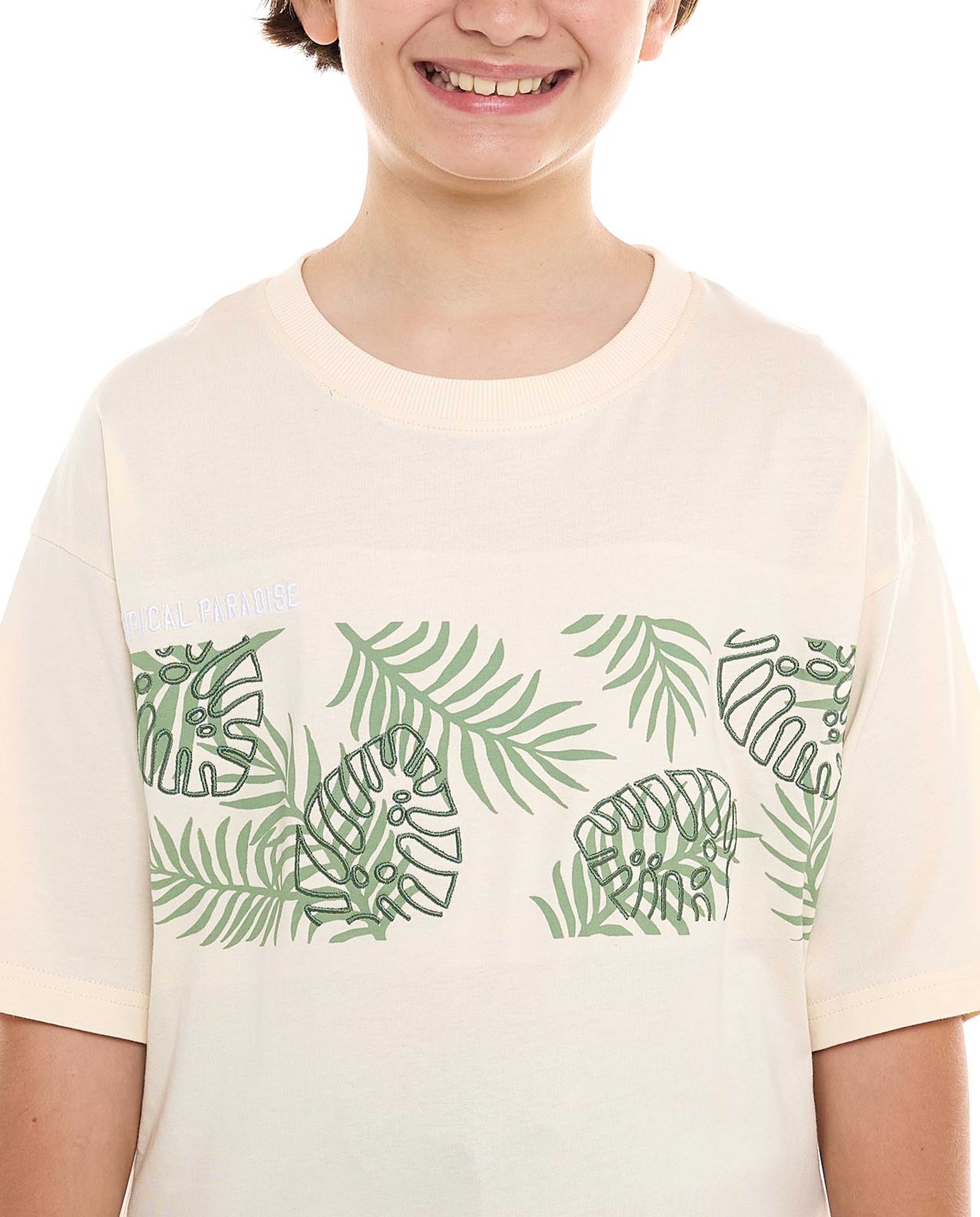 Printed T-Shirt with Crew Neck and Short Sleeves