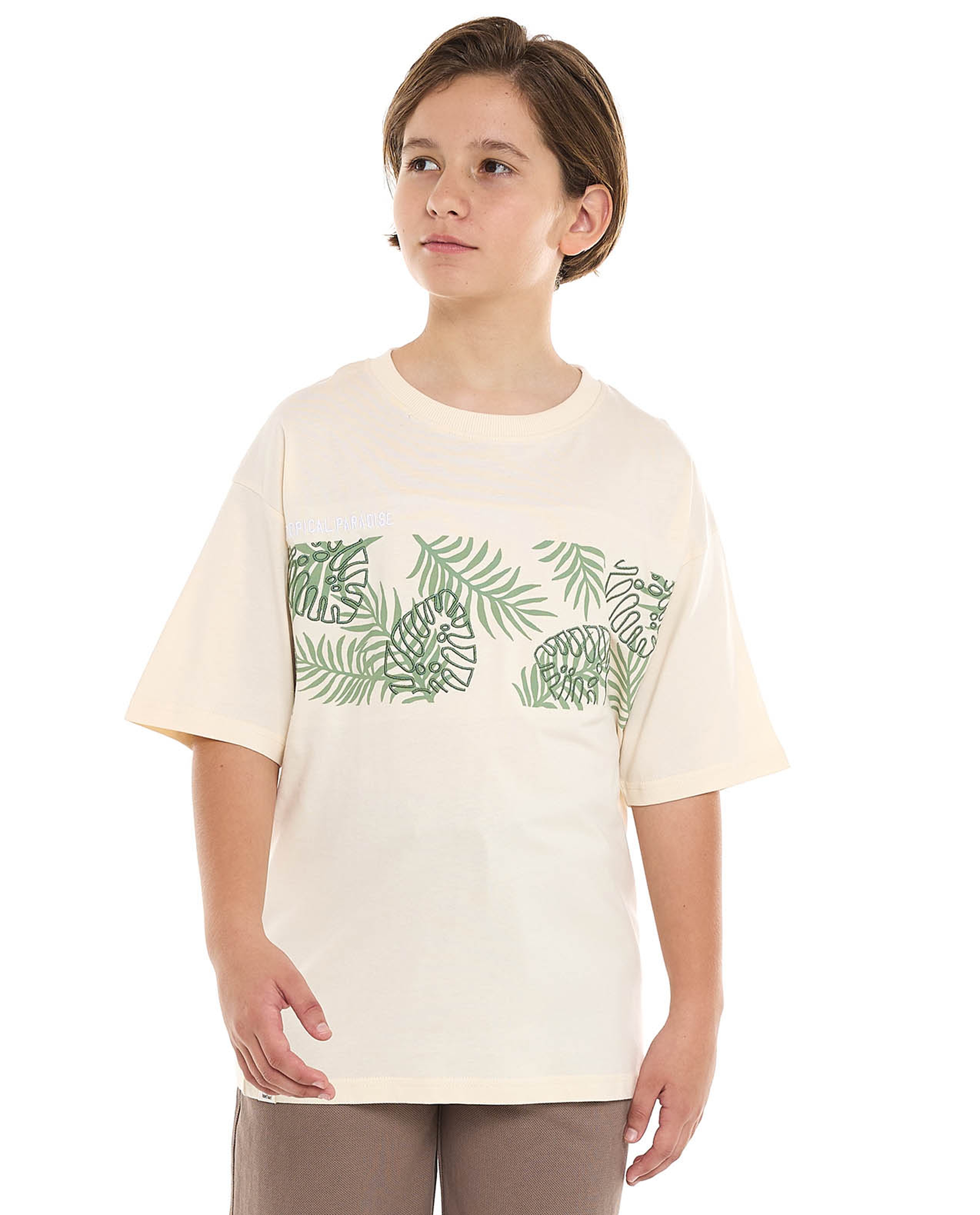 Printed T-Shirt with Crew Neck and Short Sleeves