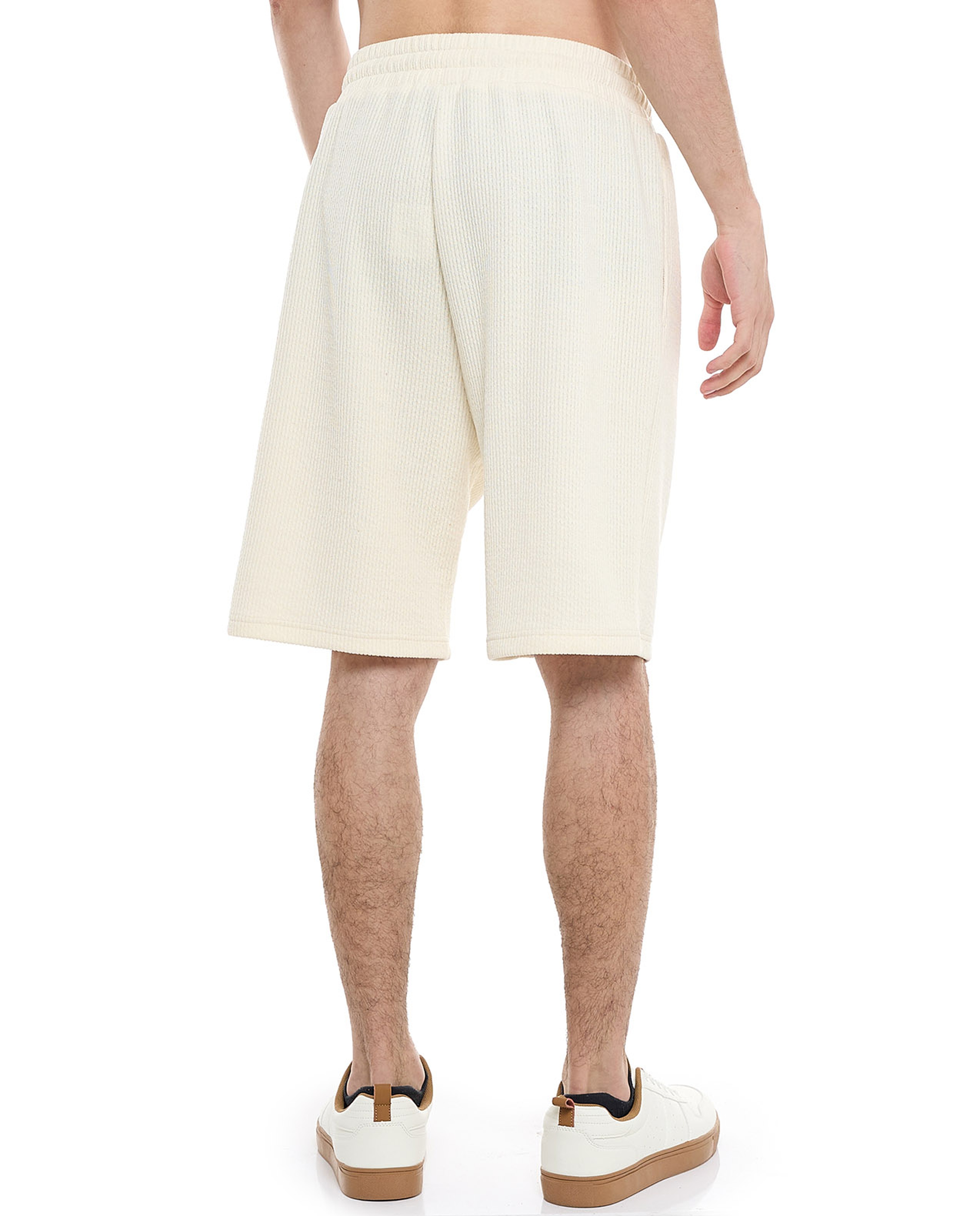 Textured Shorts with Drawstring Closure