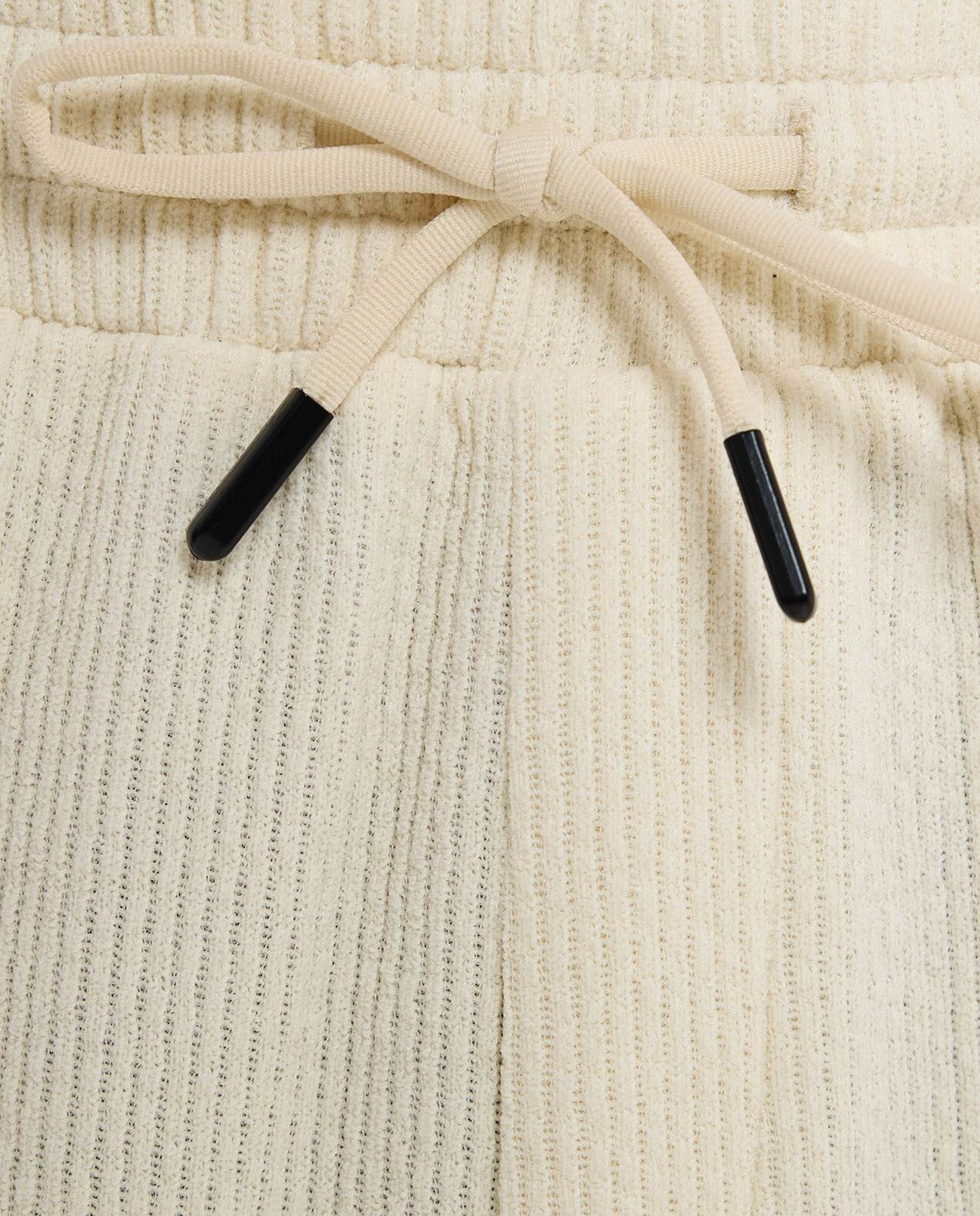 Textured Shorts with Drawstring Closure