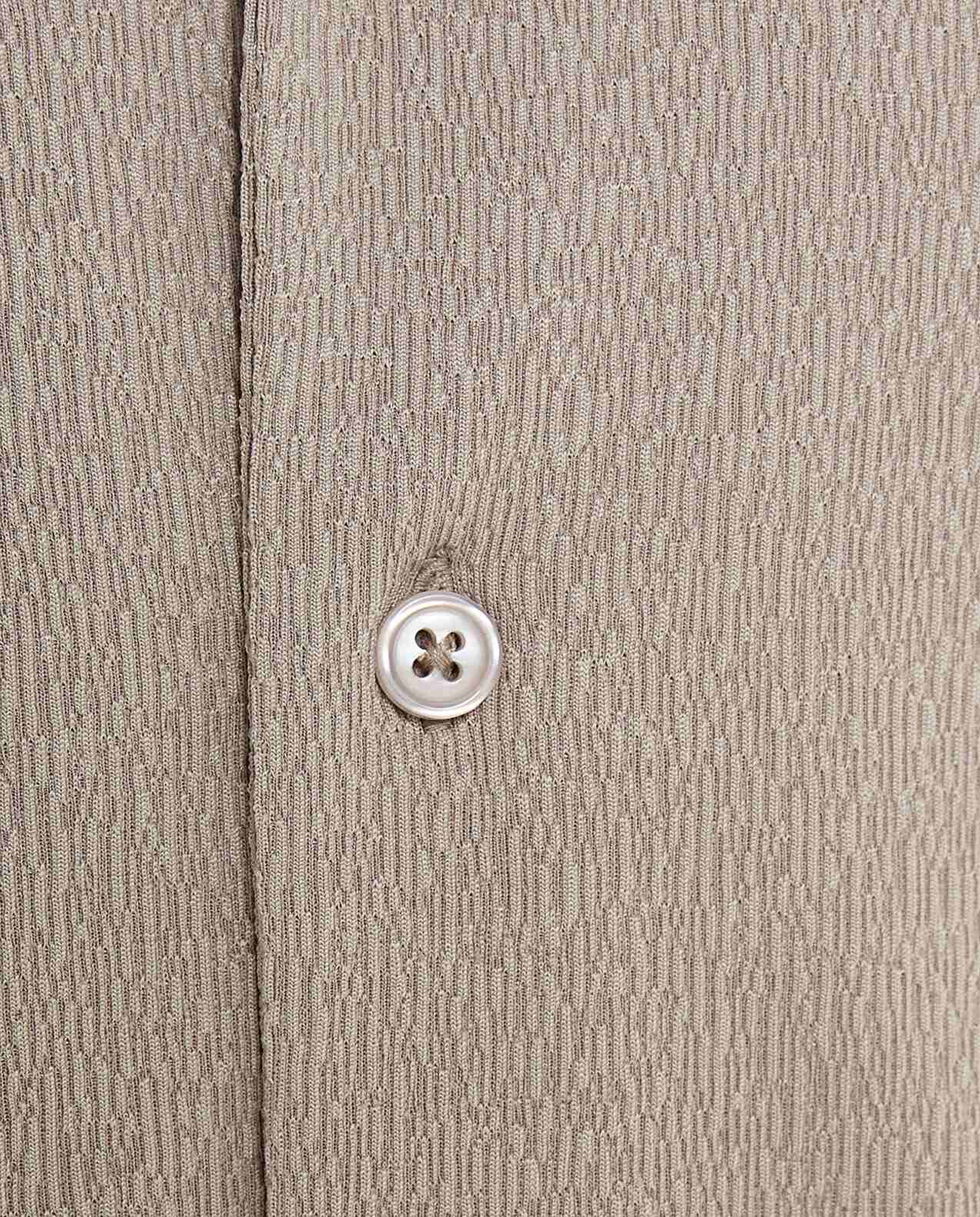 Textured Shirt with Revere Collar and Short Sleeves