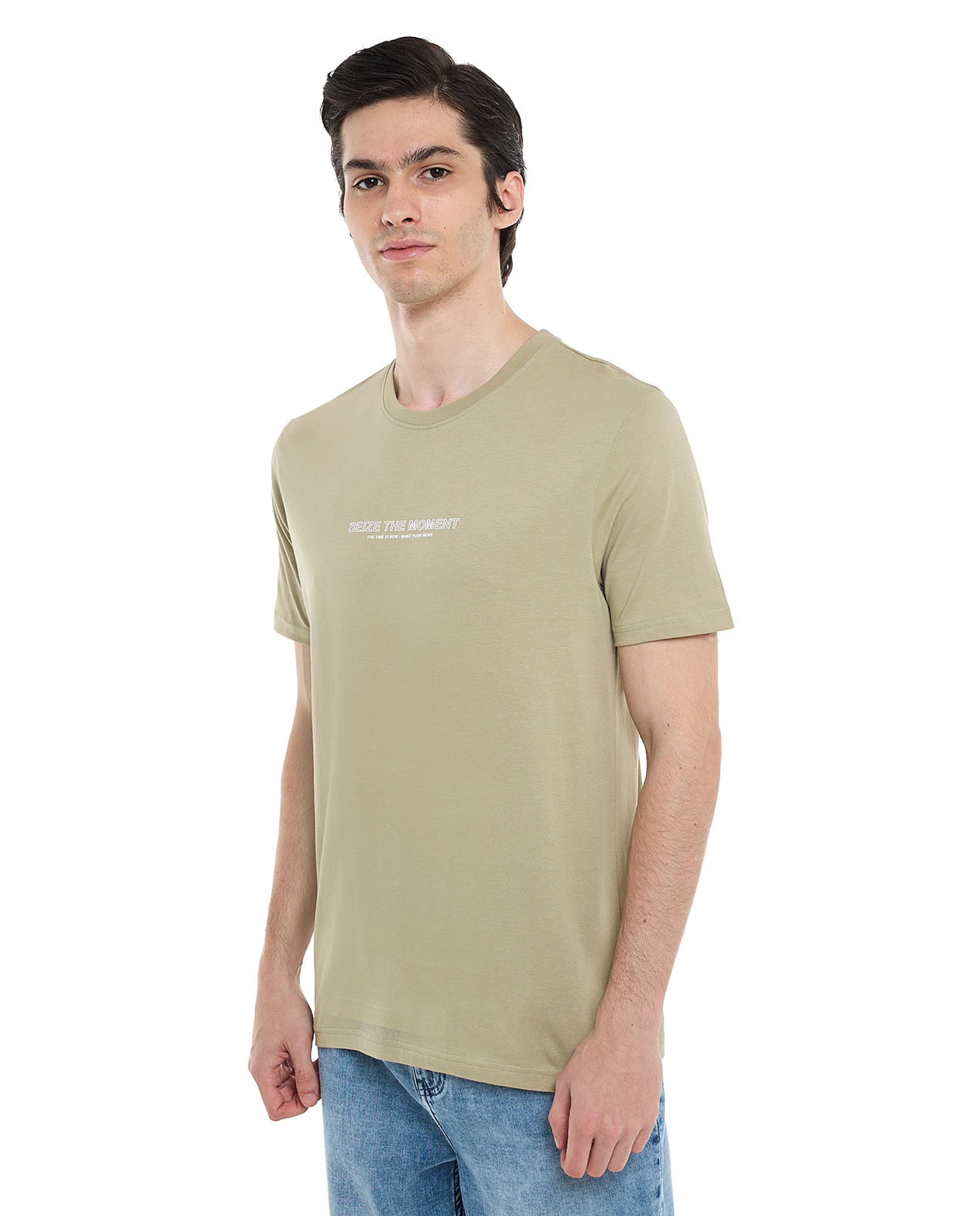 Printed T-Shirt with Crew Neck and Short Sleeves