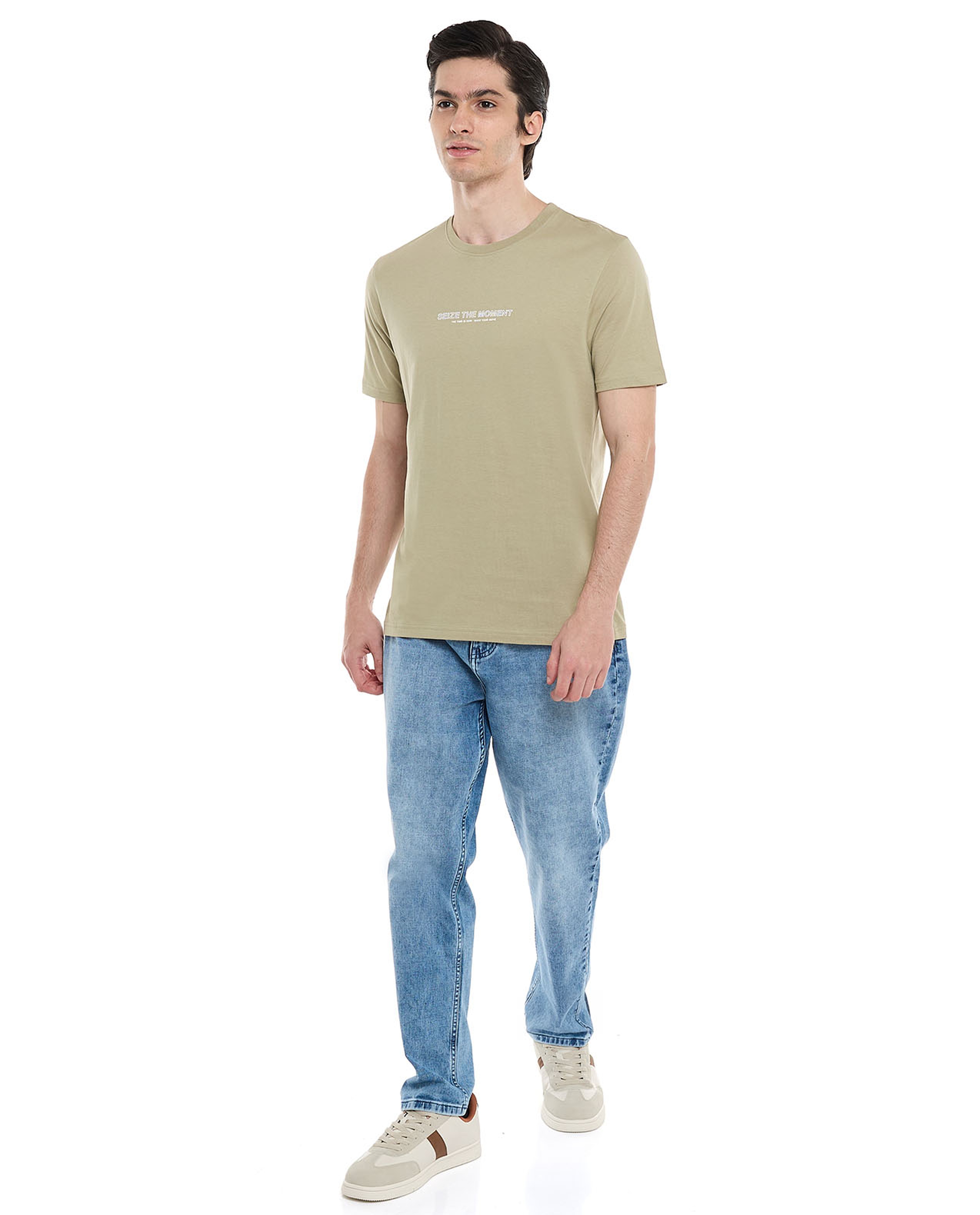 Printed T-Shirt with Crew Neck and Short Sleeves