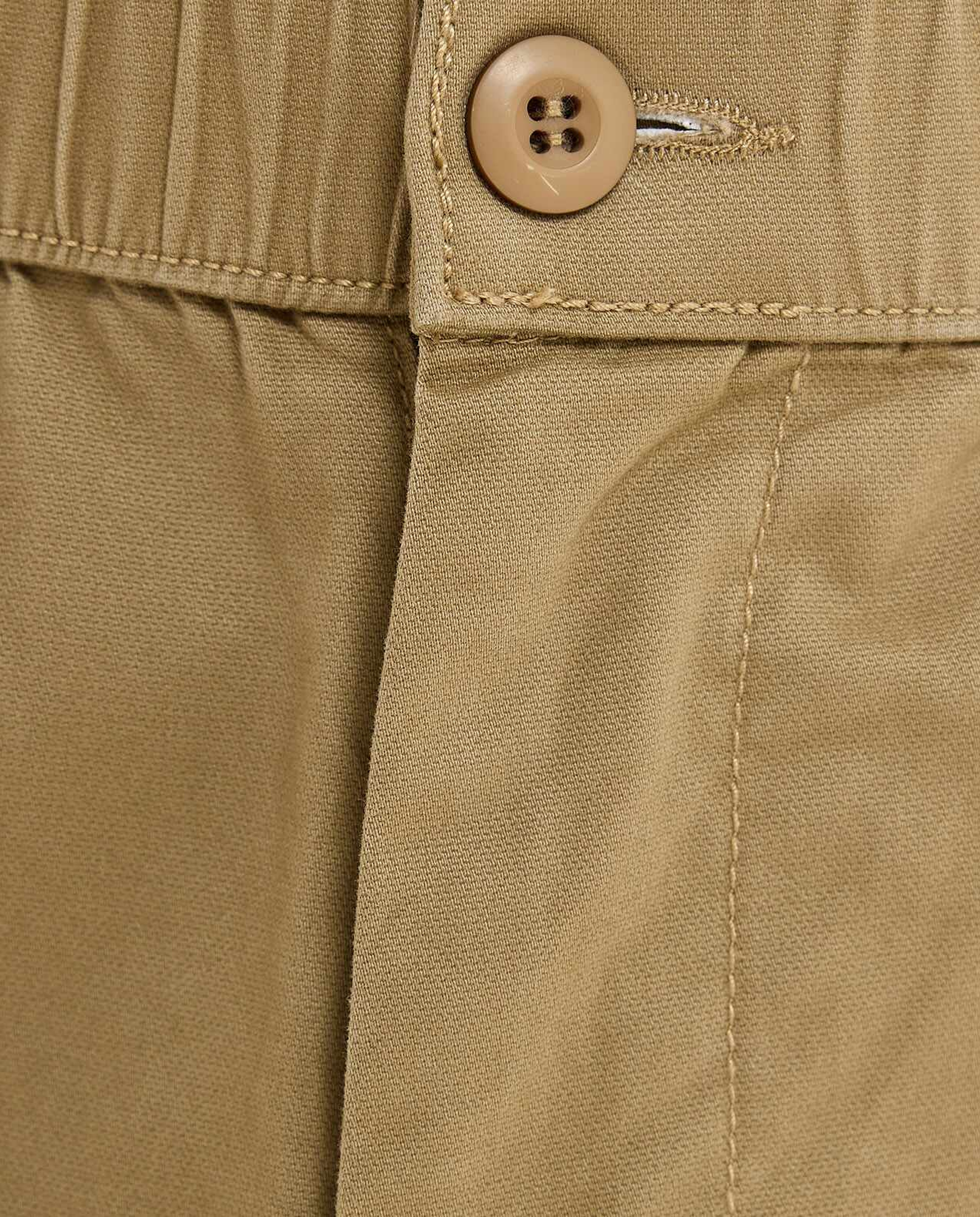 Solid Cargo Jogger Pants with Button Closure