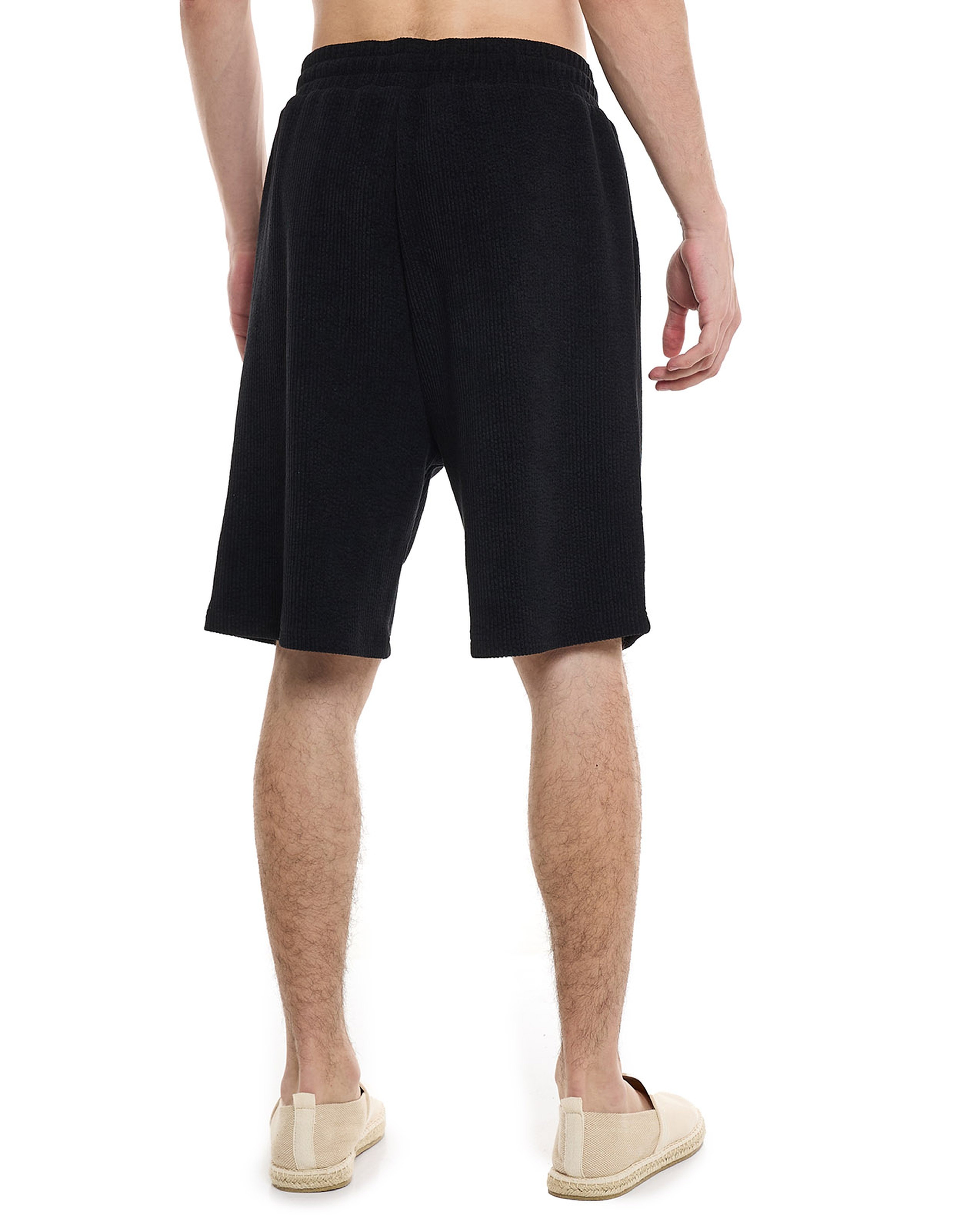Textured Shorts with Drawstring Closure